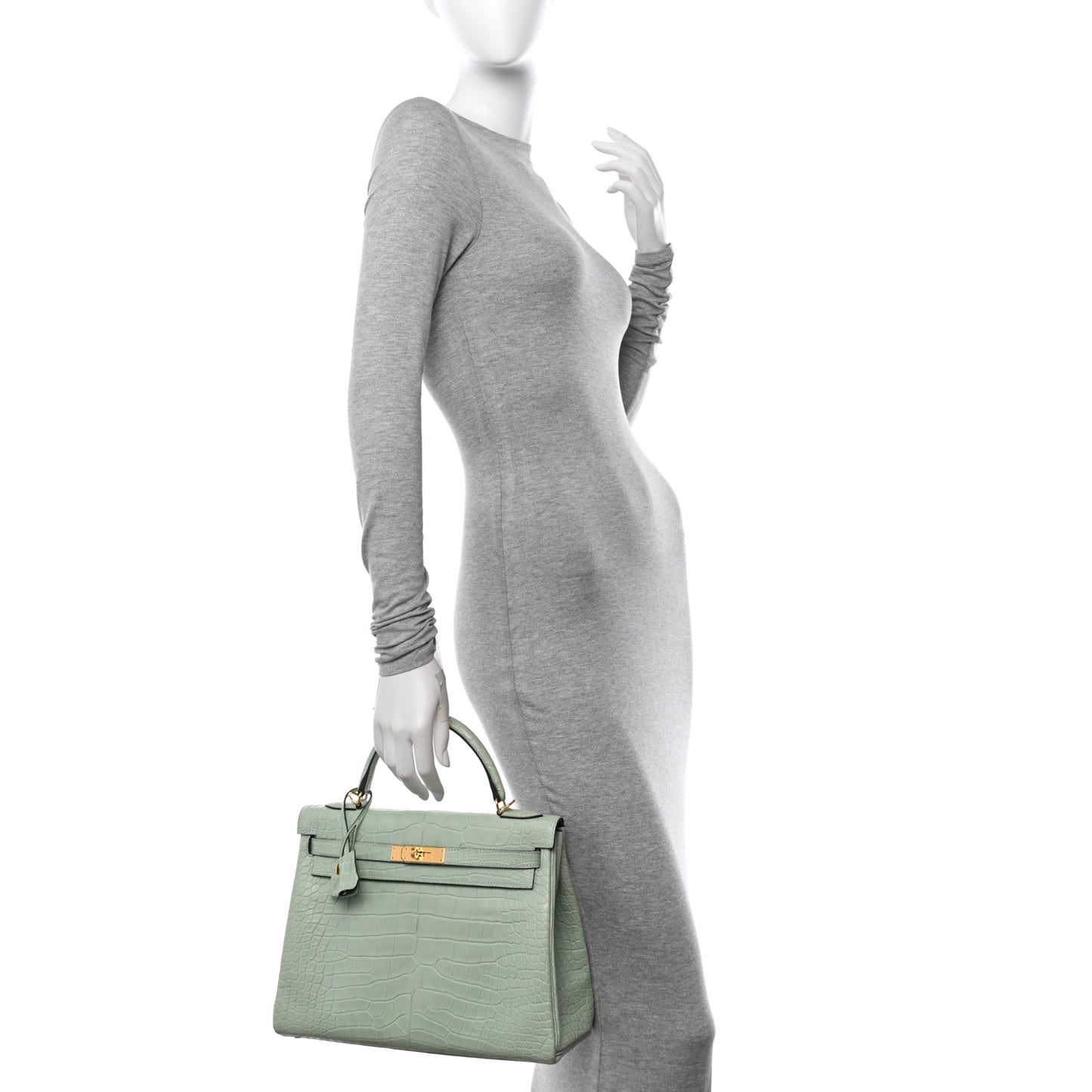 Matte Alligator Kelly Retourne 32 Vert D'eau