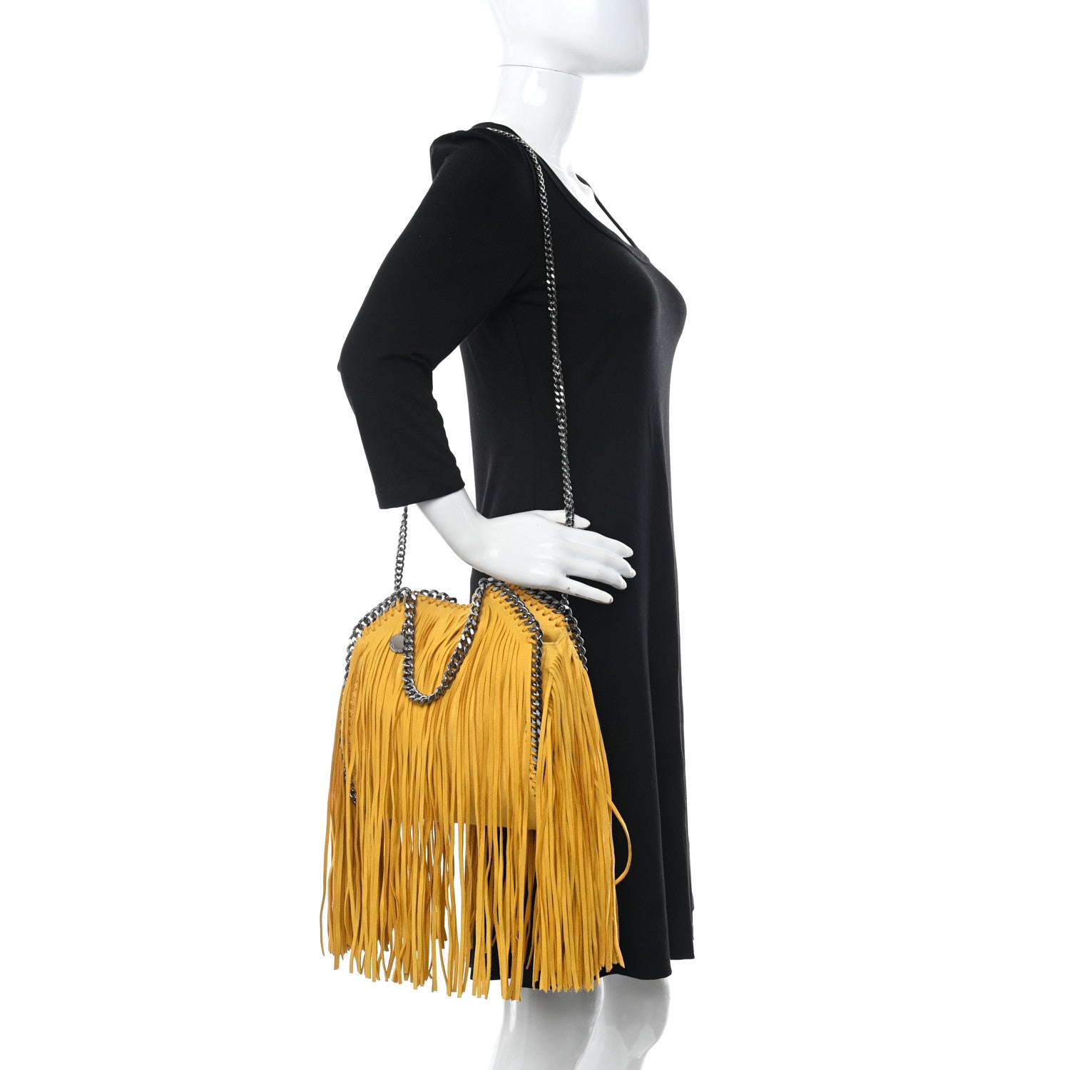 Stella McCartney Shaggy Deer Fringe Mini Falabella Tote Sun 2 of 9