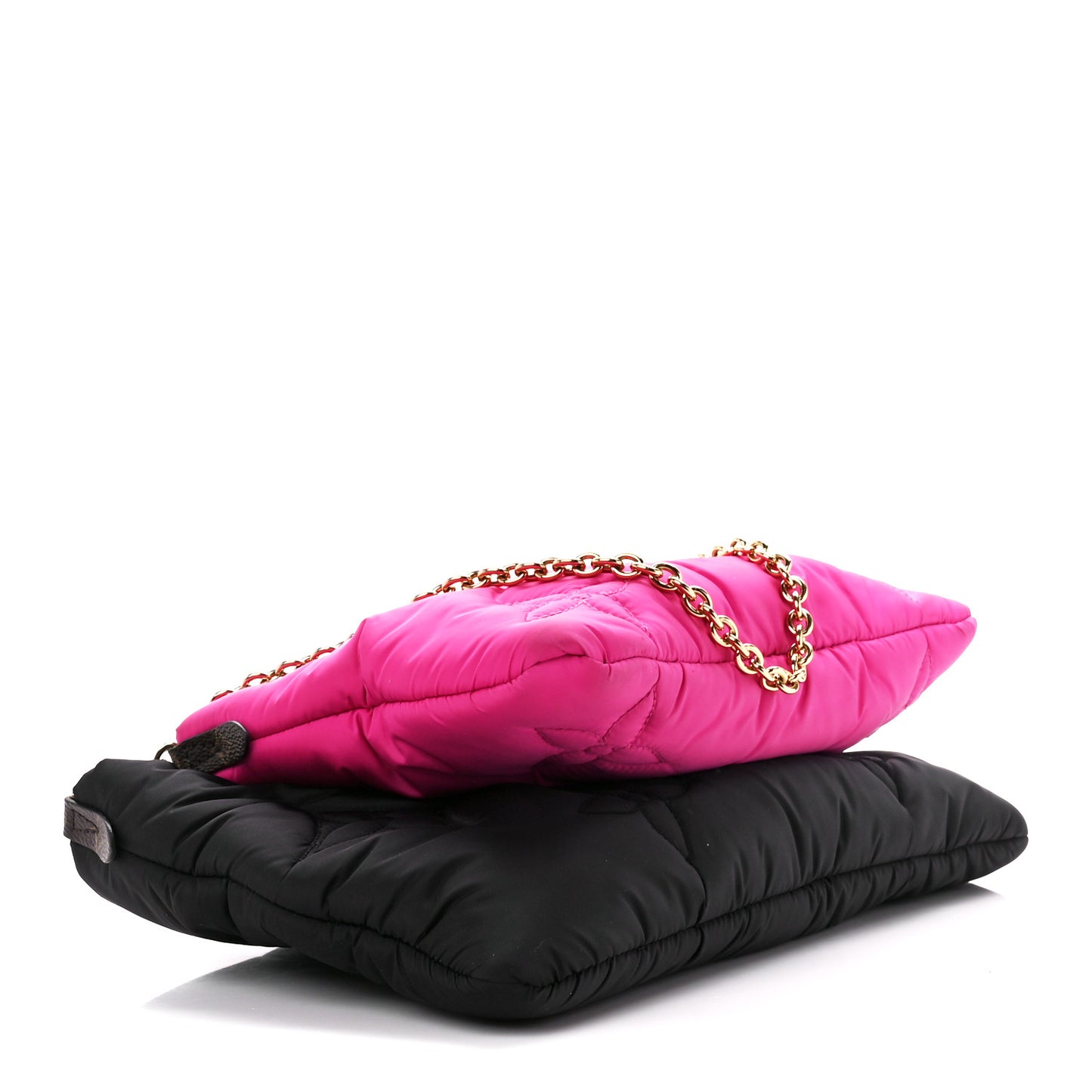 Econyl Monogram Pillow Maxi Multi Pochette Accessories Black Fuchsia