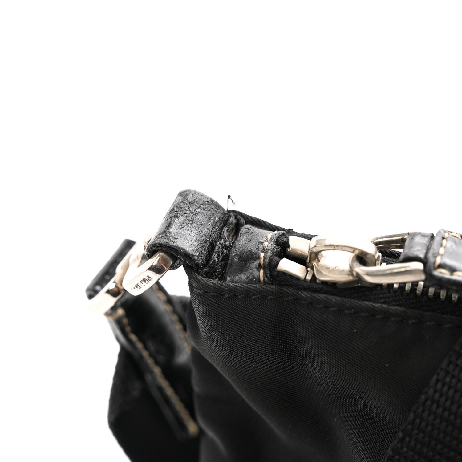 Prada Tessuto Nylon Calfskin Flat Messenger Bag Black 10 of 10