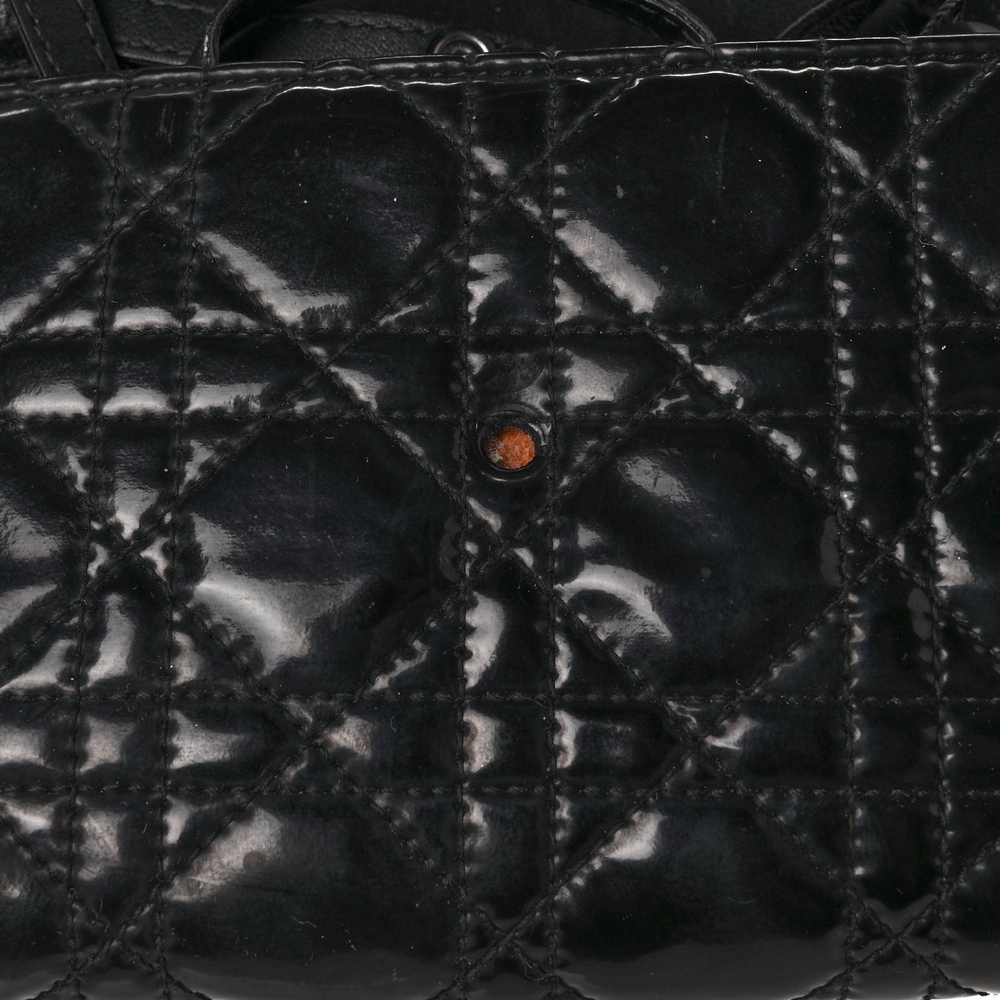 Patent Cannage Crossbody Wallet Black