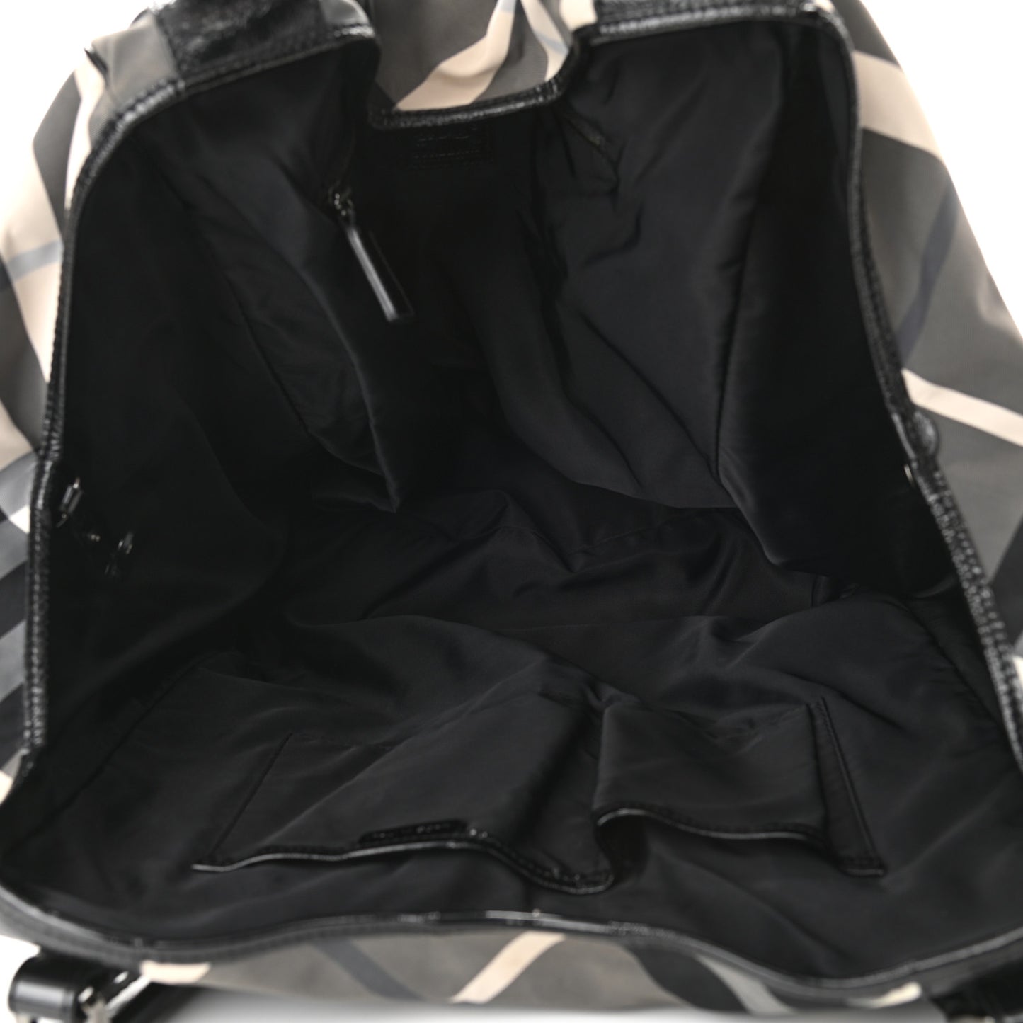 Patent Trim Smoked Check Tote Black