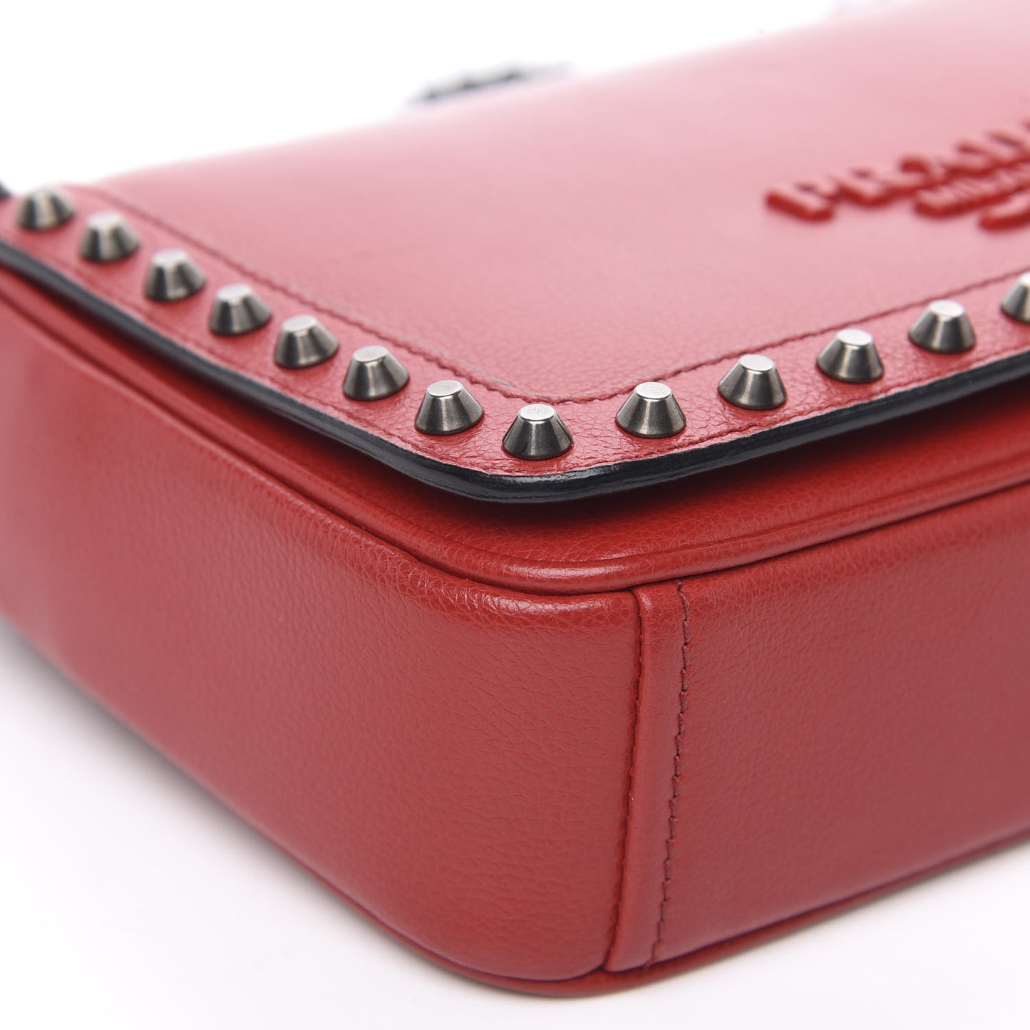 Glace Calfskin Studded Crossbody Fuoco