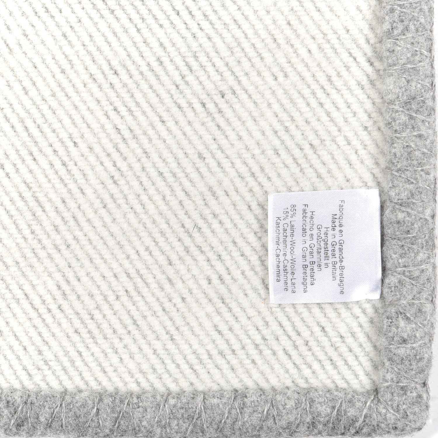 Hermes Wool Cashmere Avoine Blanket Craie Gris 4 of 4