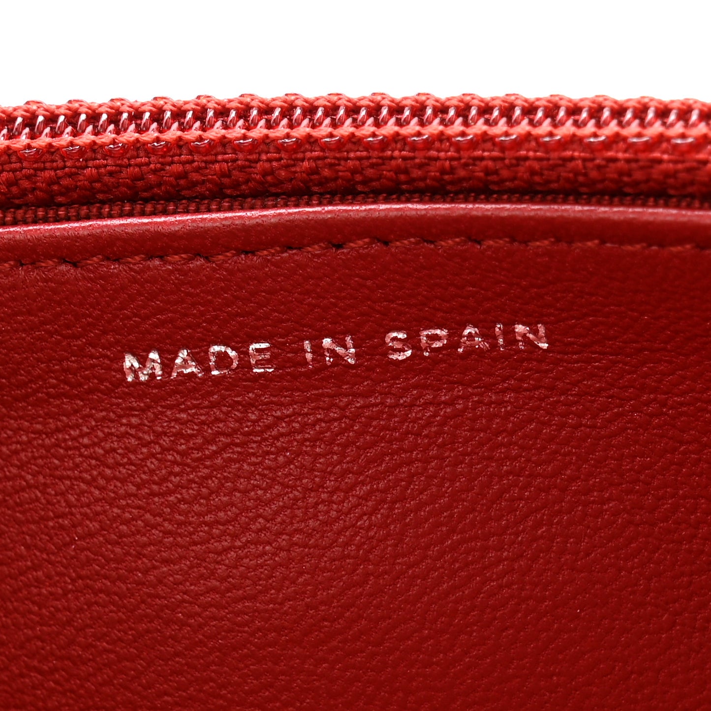 Lambskin Quilted Wallet On Chain WOC Red