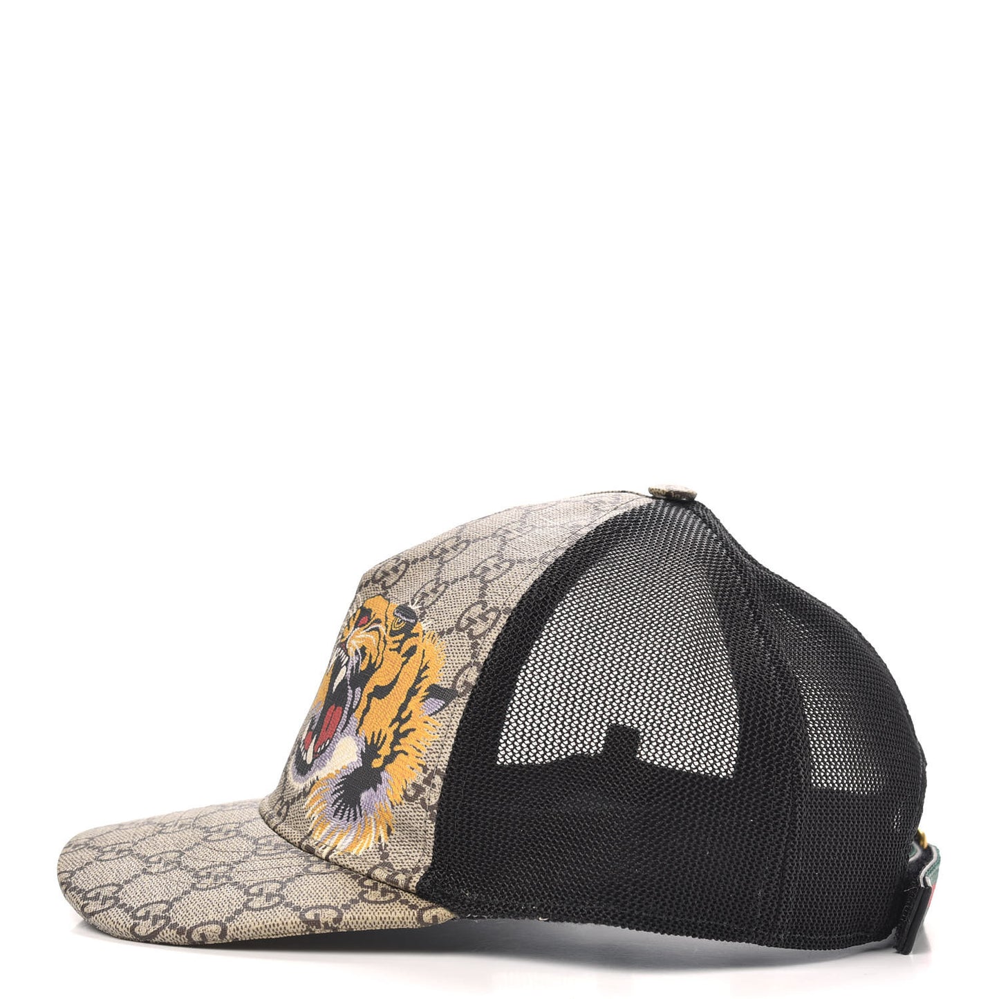 GG Supreme Monogram Tiger Print Baseball Hat XL Beige