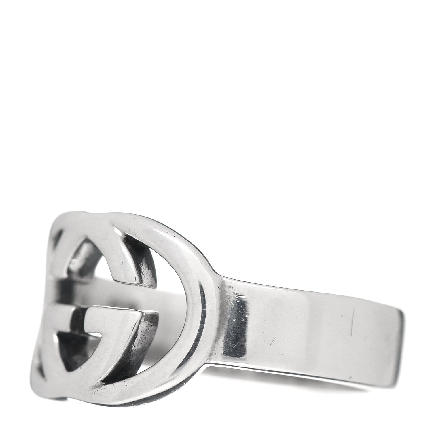 Gucci Sterling Silver Interlocking G Ring 51 5.75 3 of 5