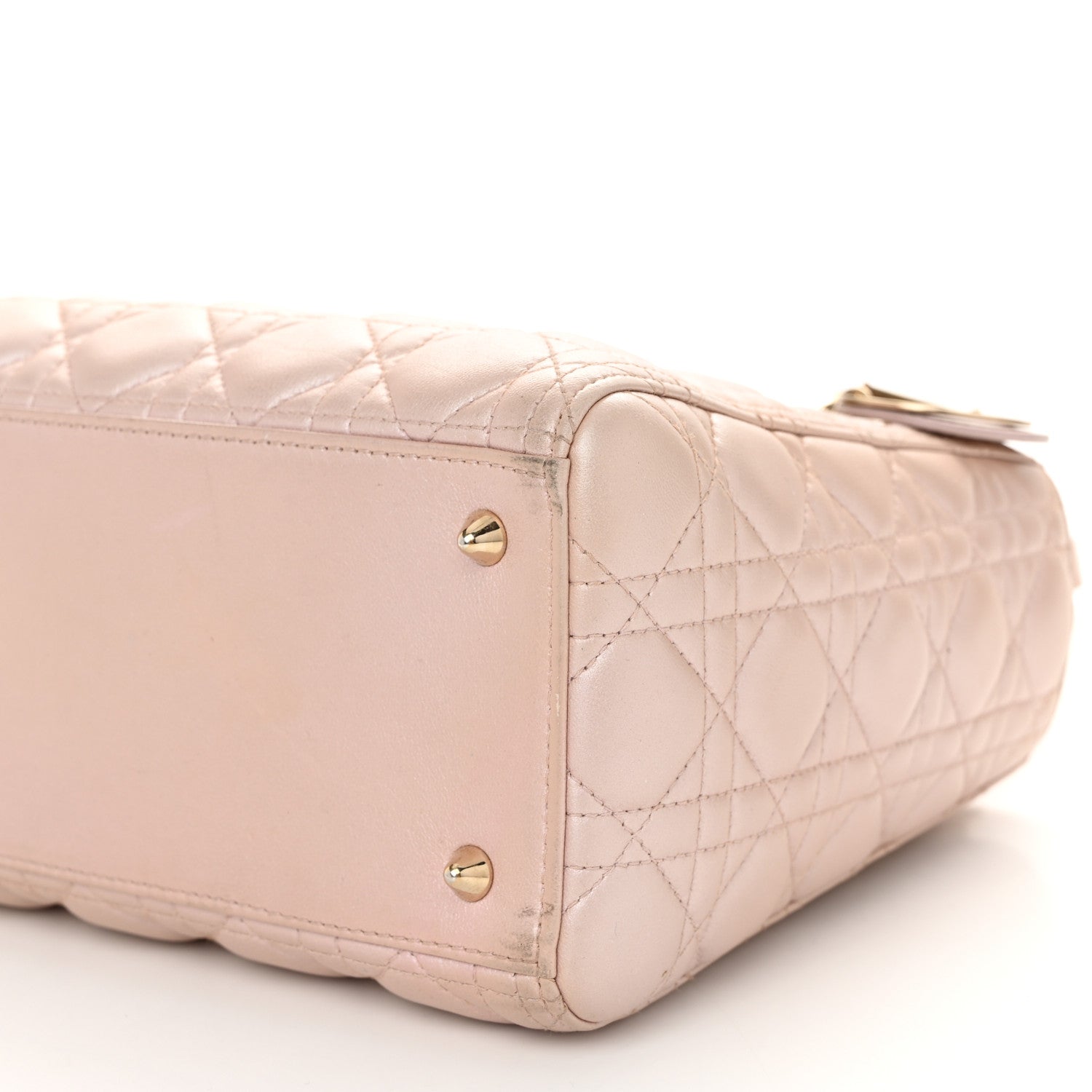 Christian Dior Pearly Lambskin Cannage Medium Lady Dior Lotus 10 of 11