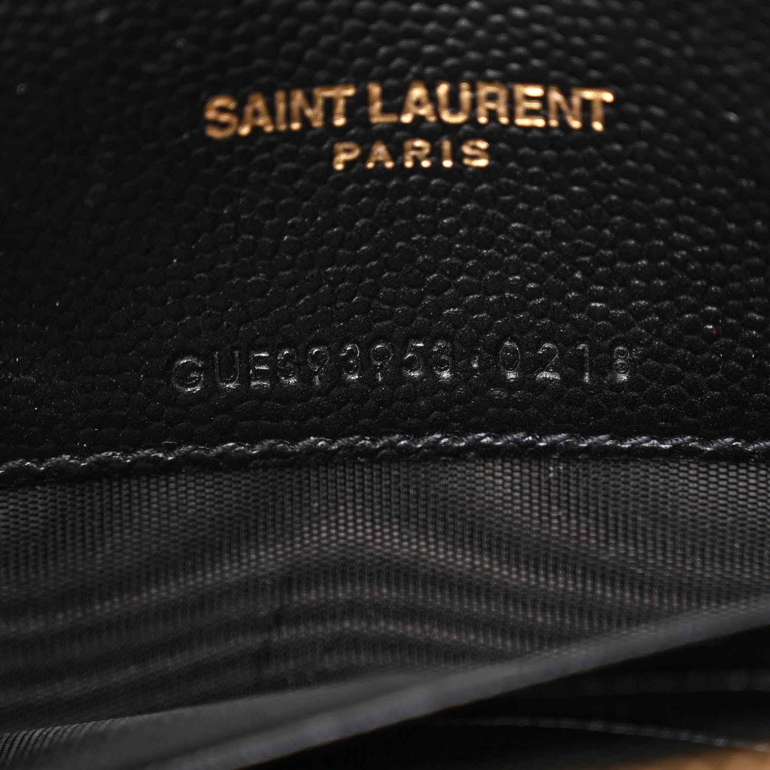 Saint Laurent Grain De Poudre Matelasse Chevron Monogram Envelope Chain Wallet Black 7 of 10