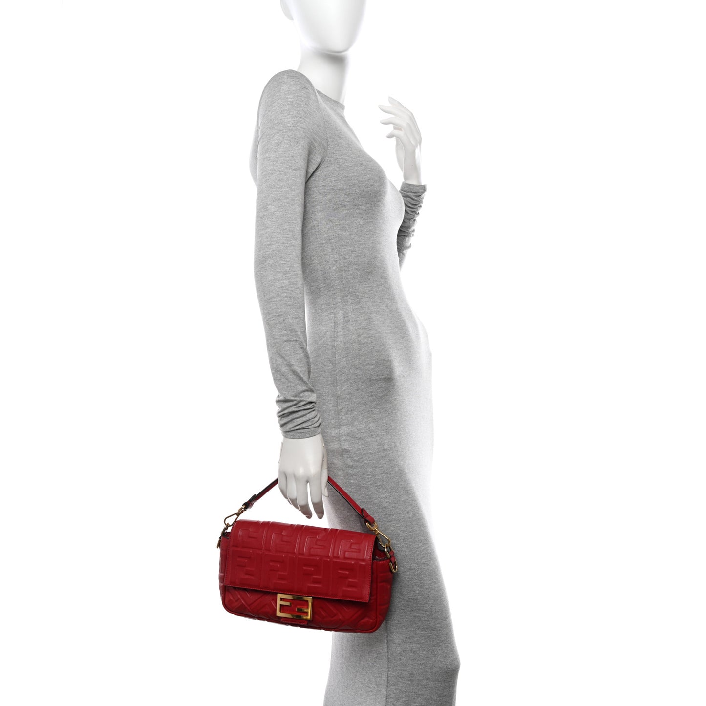 Nappa FF 1974 Embossed Baguette Fragola