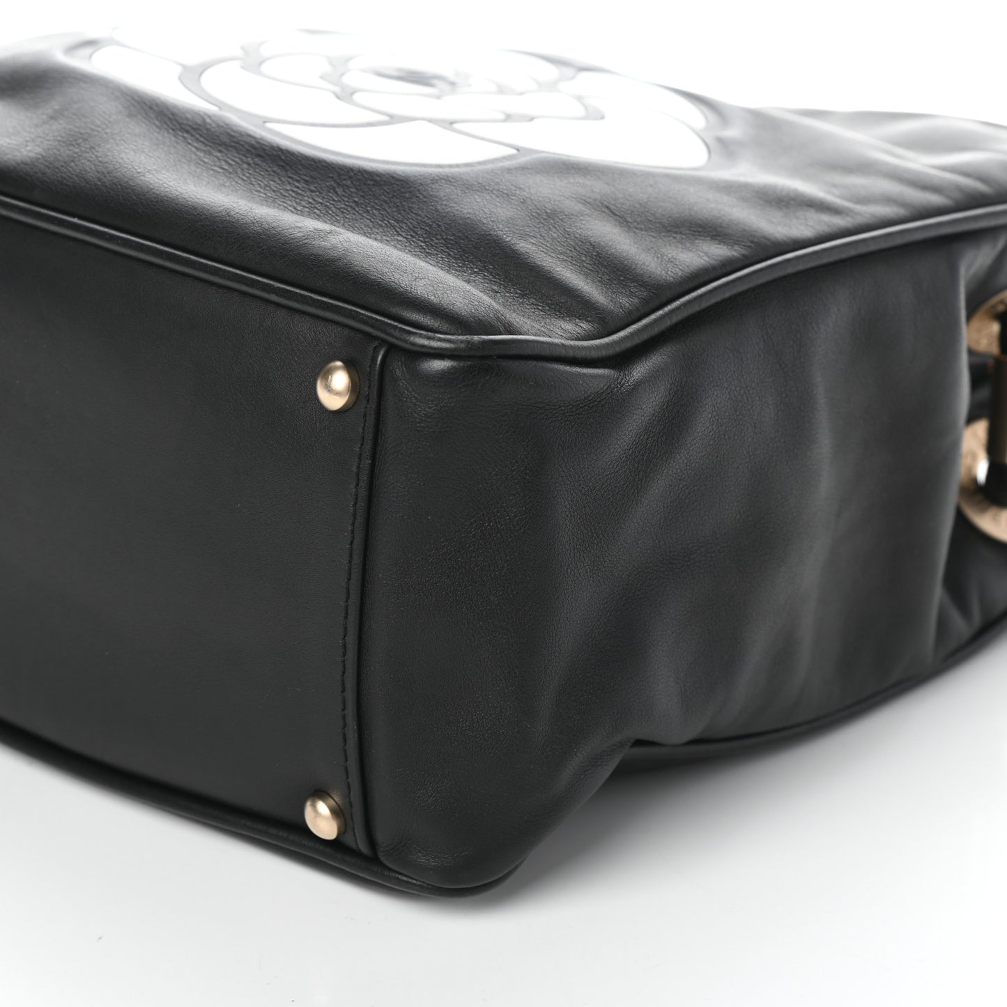 Lambskin Camellia Tote Black