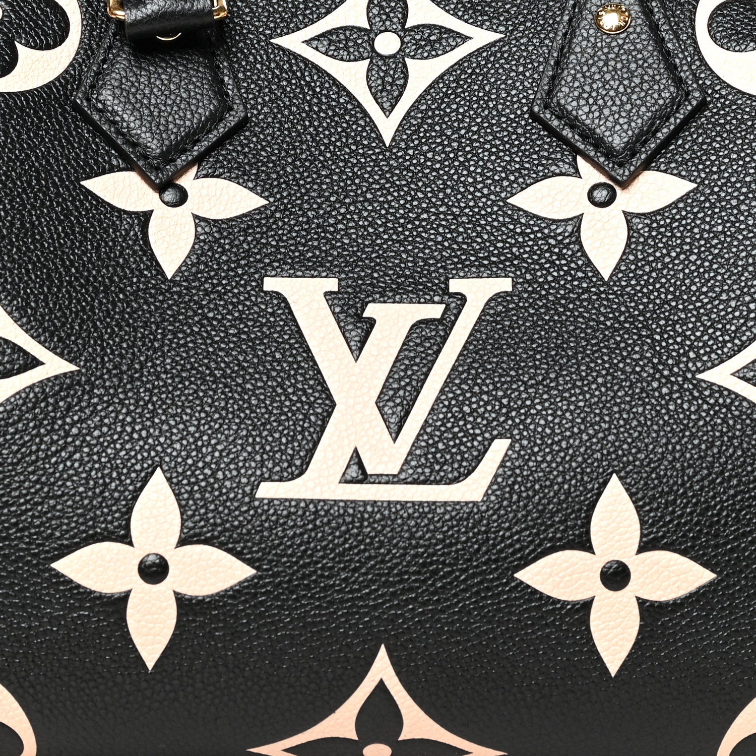 Louis Vuitton Empreinte Monogram Giant Speedy Bandouliere 25 Black Beige 7 of 11