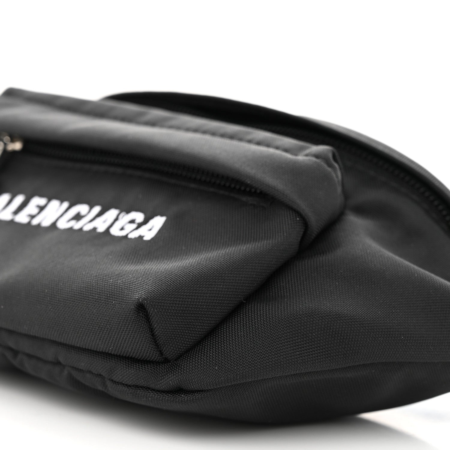 Balenciaga Sport Nylon Logo Embroidered Wheel Belt Bag Black White 9 of 10
