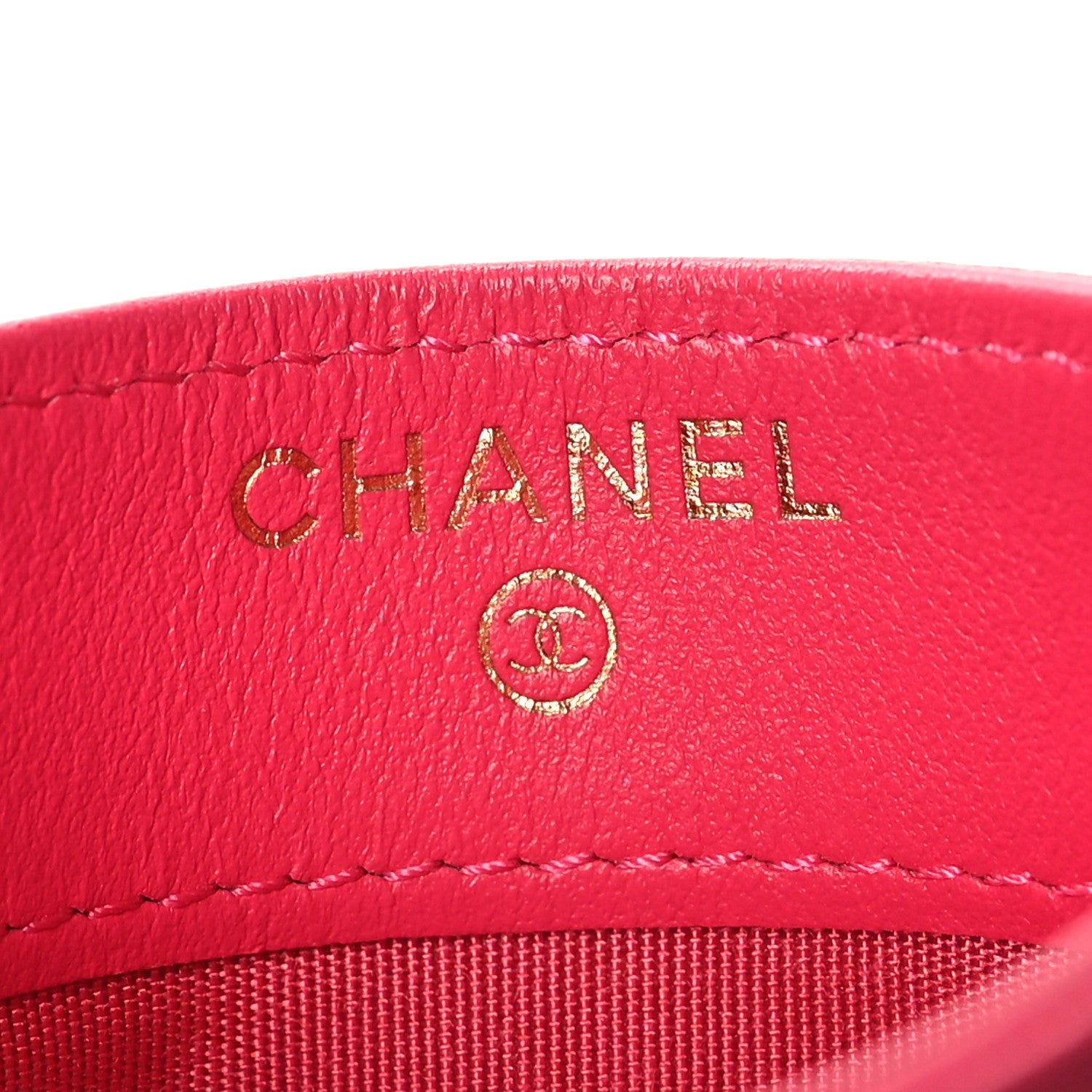 Chanel Lambskin Quilted Chanel 19 Card Holder Dark Pink 6 of 9