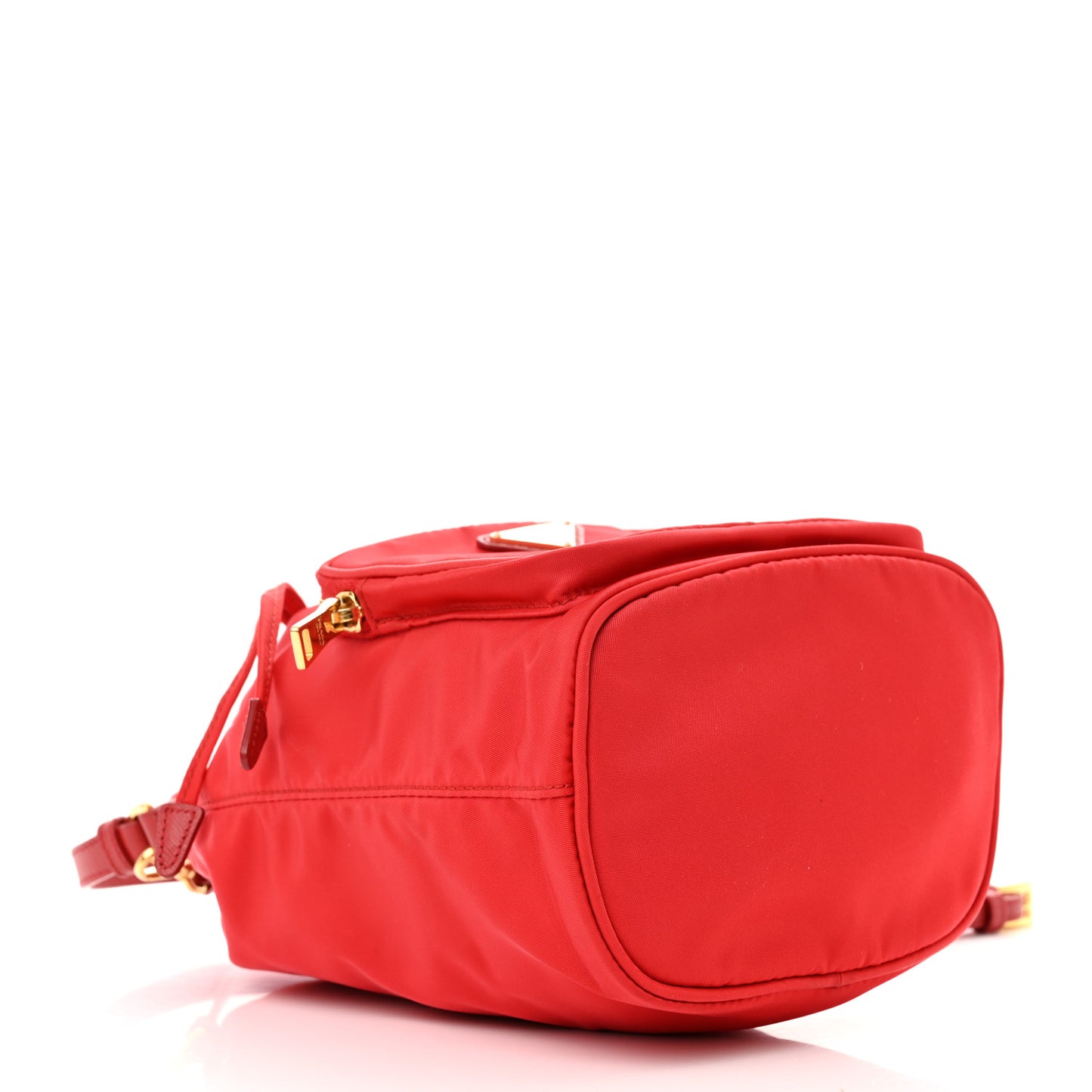 Saffiano Tessuto Nylon Mini Bucket Crossbody Bag Fuoco