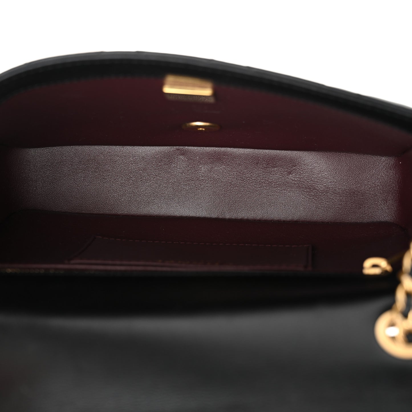 Lambskin Quilted Small Wenge Wood Flap Black