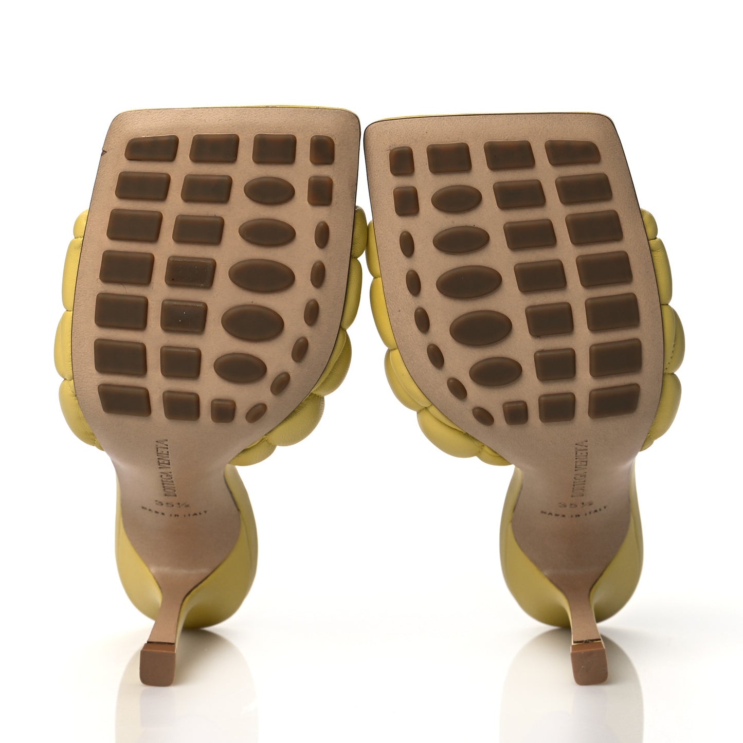 Nappa Matelasse Padded Mule Sandals 35.5 Pear