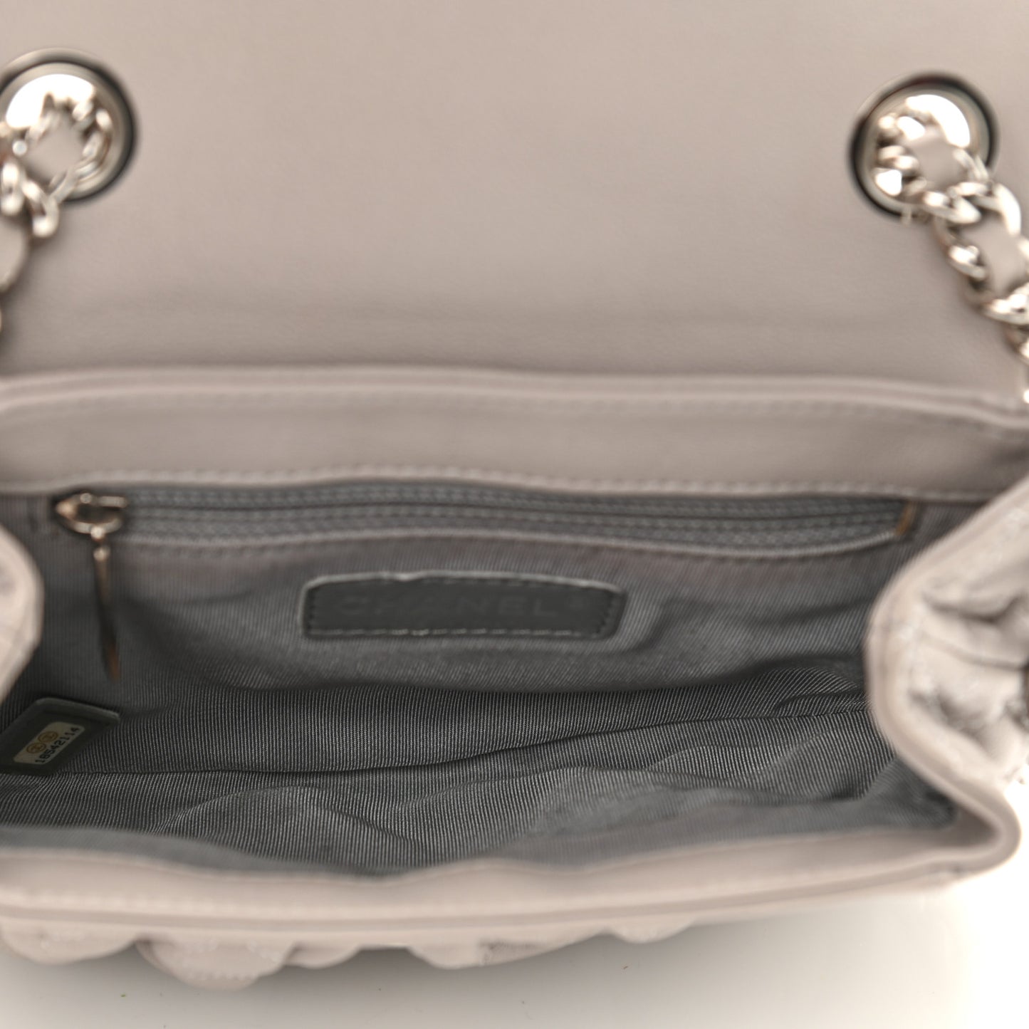 Washed Lambskin Quilted Mini Chain Around Flap Taupe