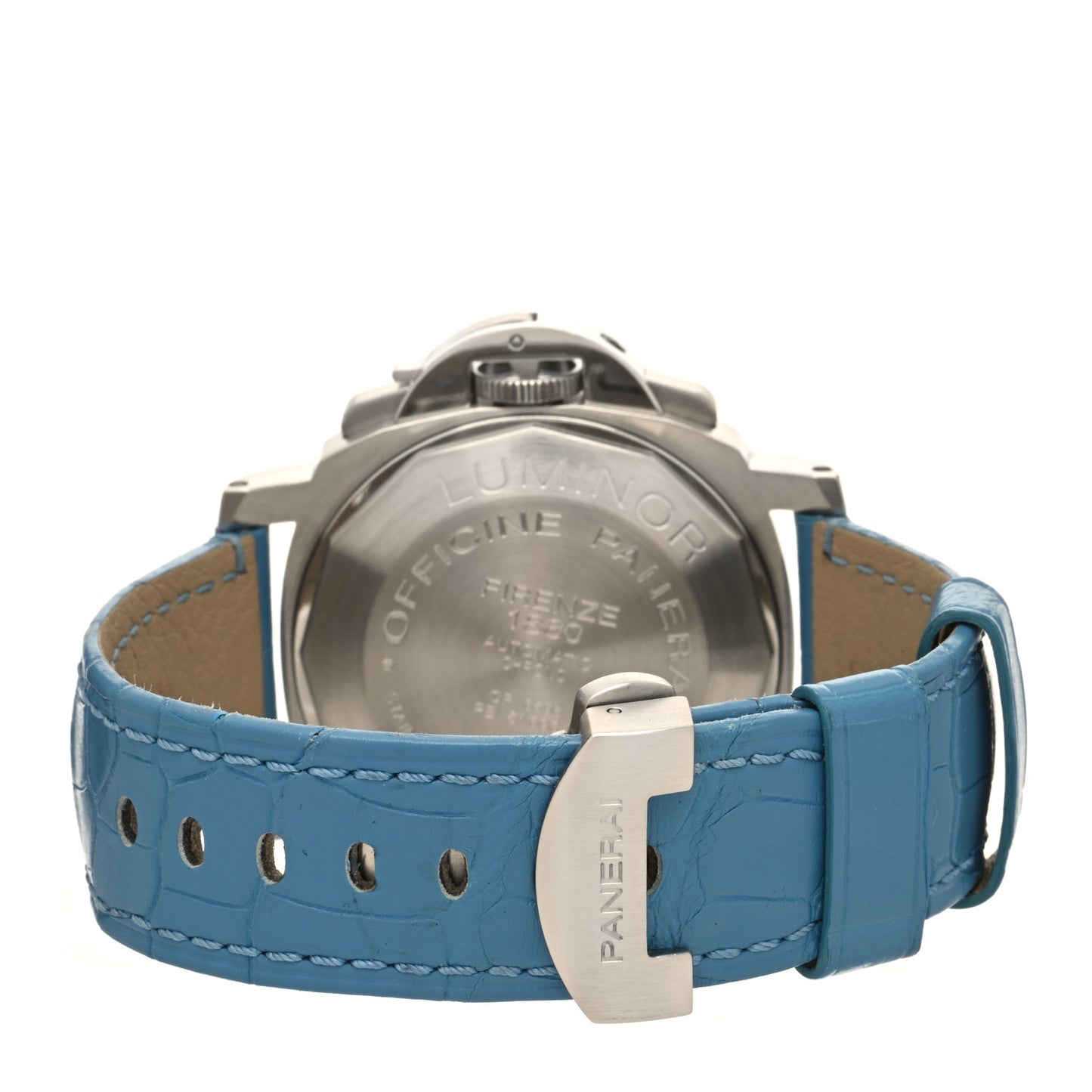 Stainless Steel Alligator 44mm Luminor Daylight Chronograph Automatic Watch White PAM00188