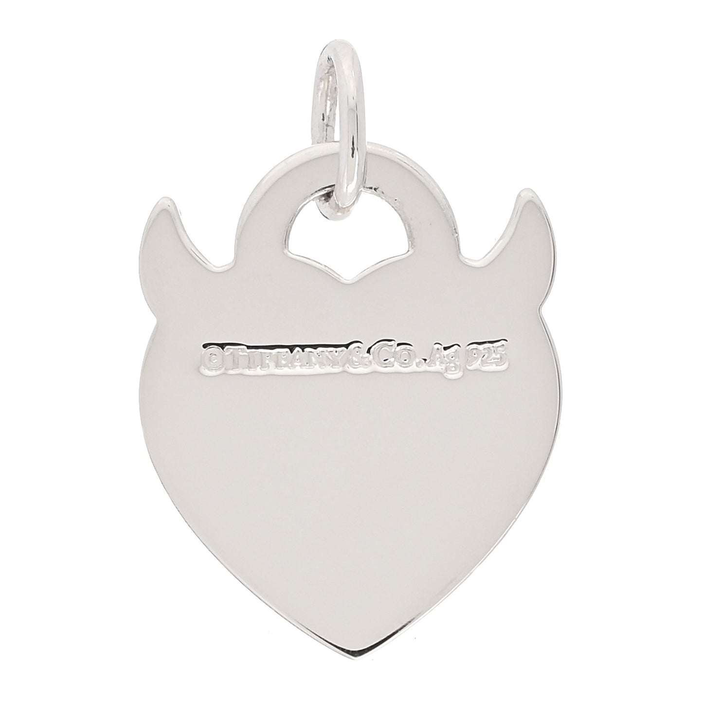 Sterling Silver Enamel Return To Tiffany Devil Heart Tag Charm Blue