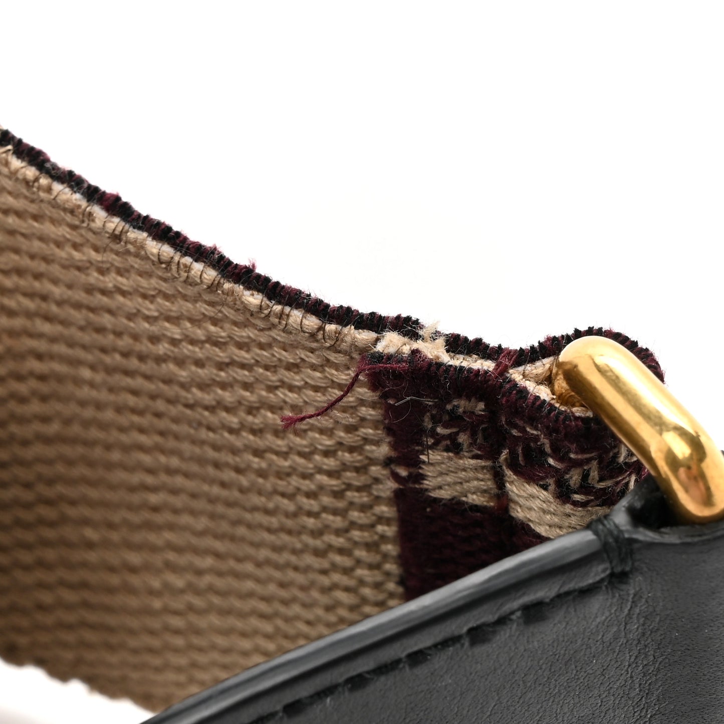 Canvas Embroidered Shoulder Strap Burgundy