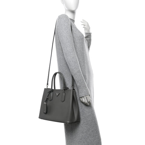 Saffiano Cuir Small Double Bag Marmo