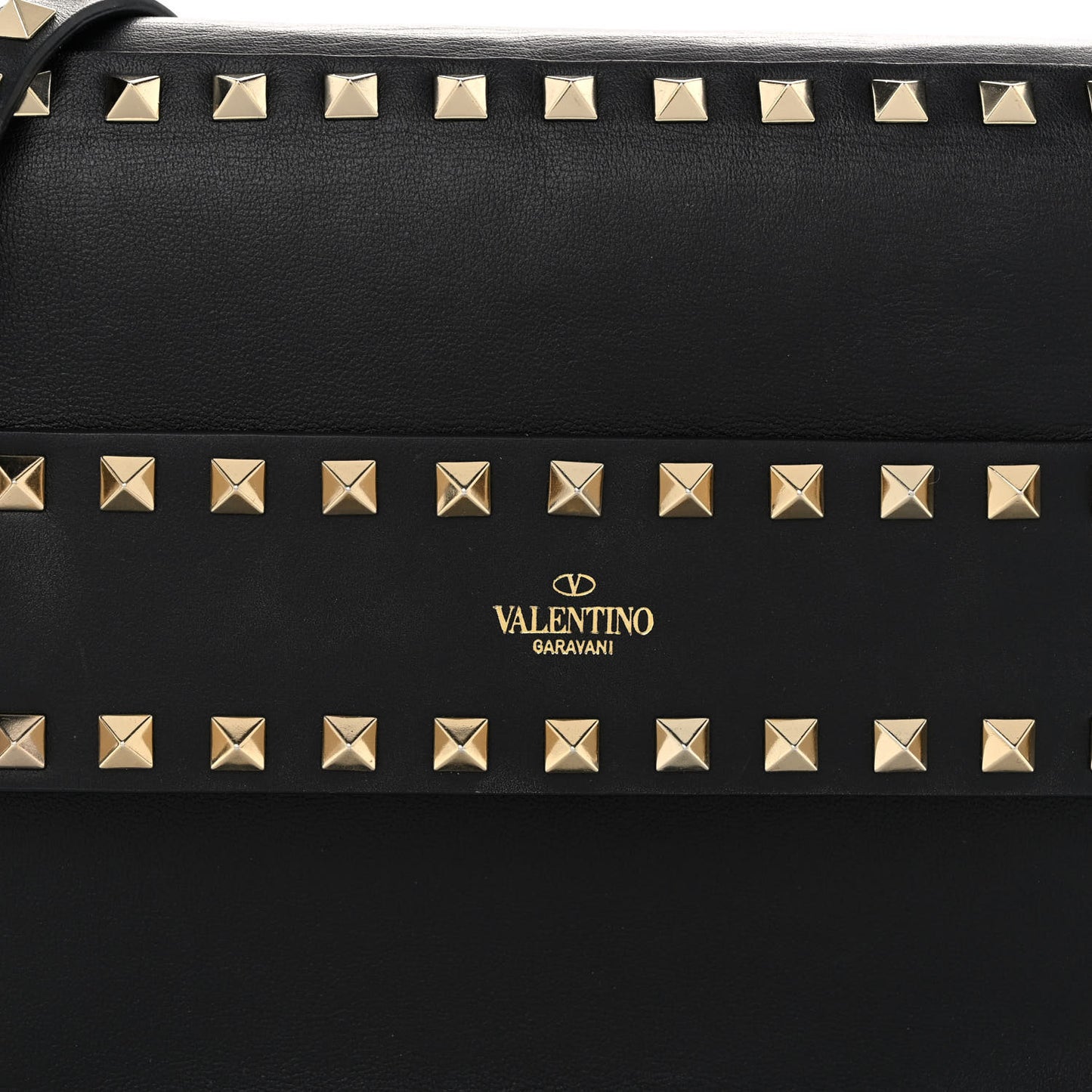Vitello Rockstud Side Slip Crossbody Black