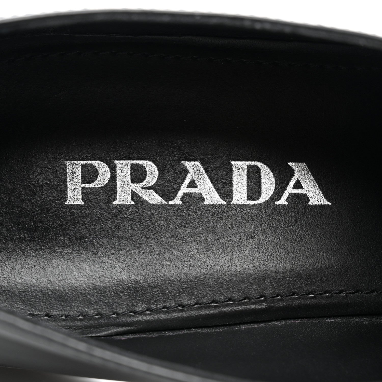 Prada Spazzolato Metal Triangle Logo 50mm Loafers 41 Black 7 of 11