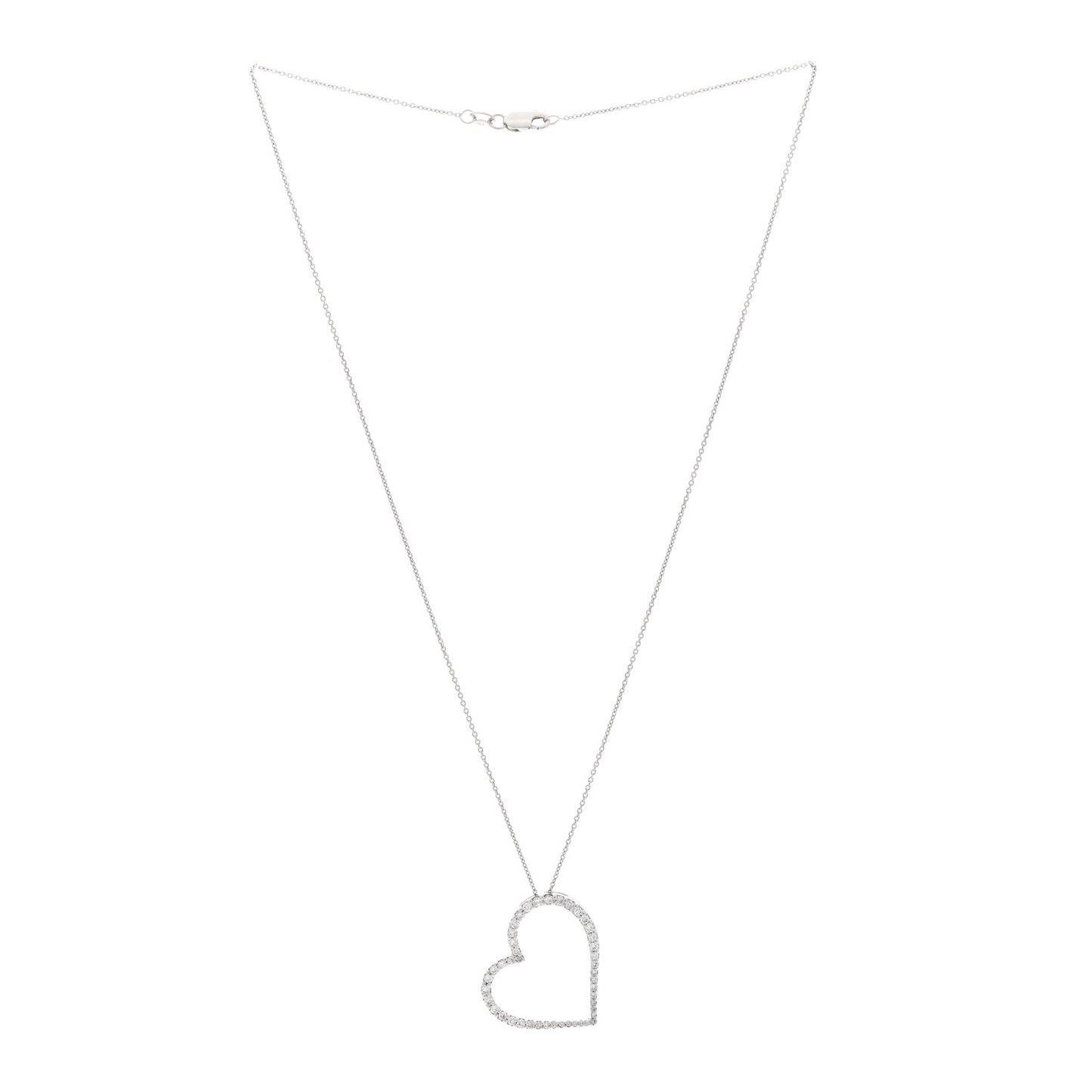 18K White Gold Diamond .22ct Tiny Treasures Heart Pendant Necklace
