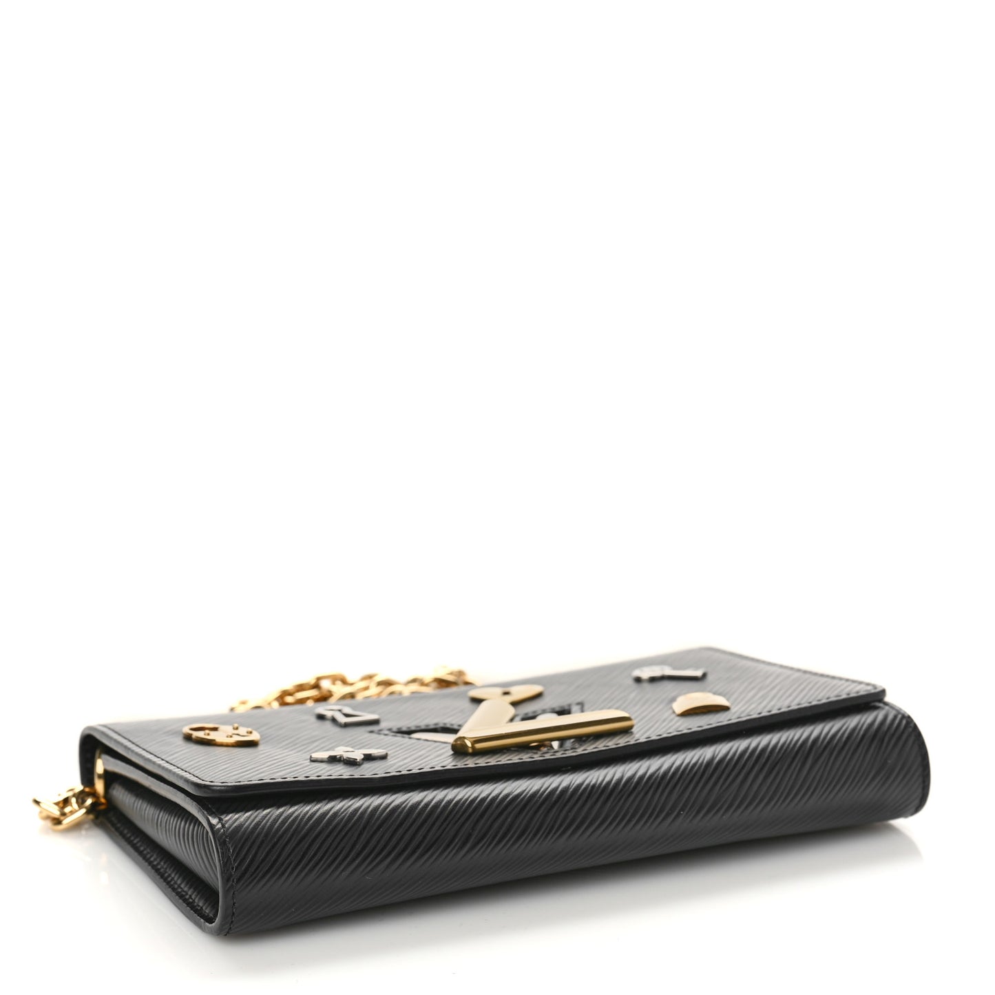 Epi Love Lock Twist Chain Wallet Black