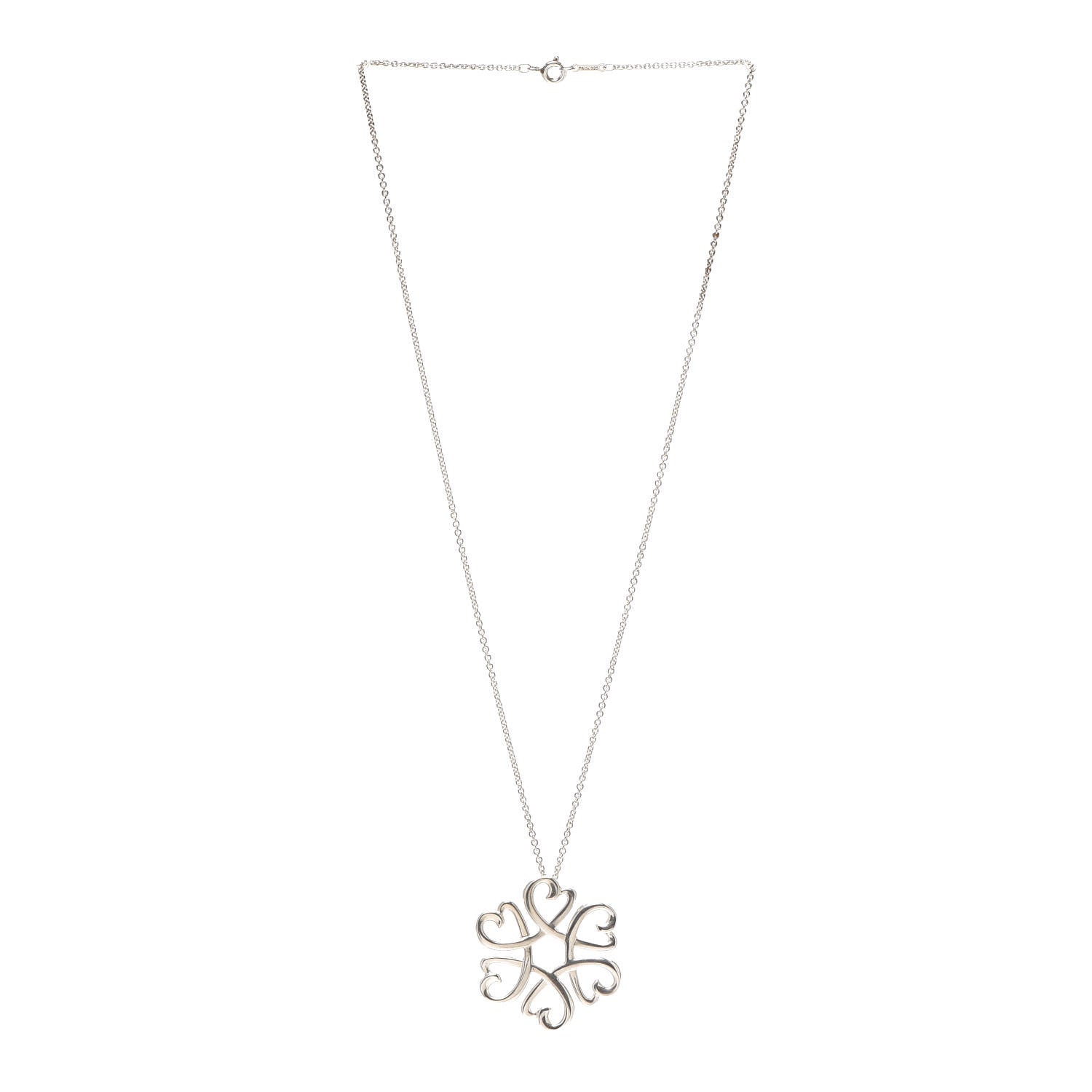 Tiffany Sterling Silver Paloma Picasso Loving Hearts Pendant Necklace 3 of 6