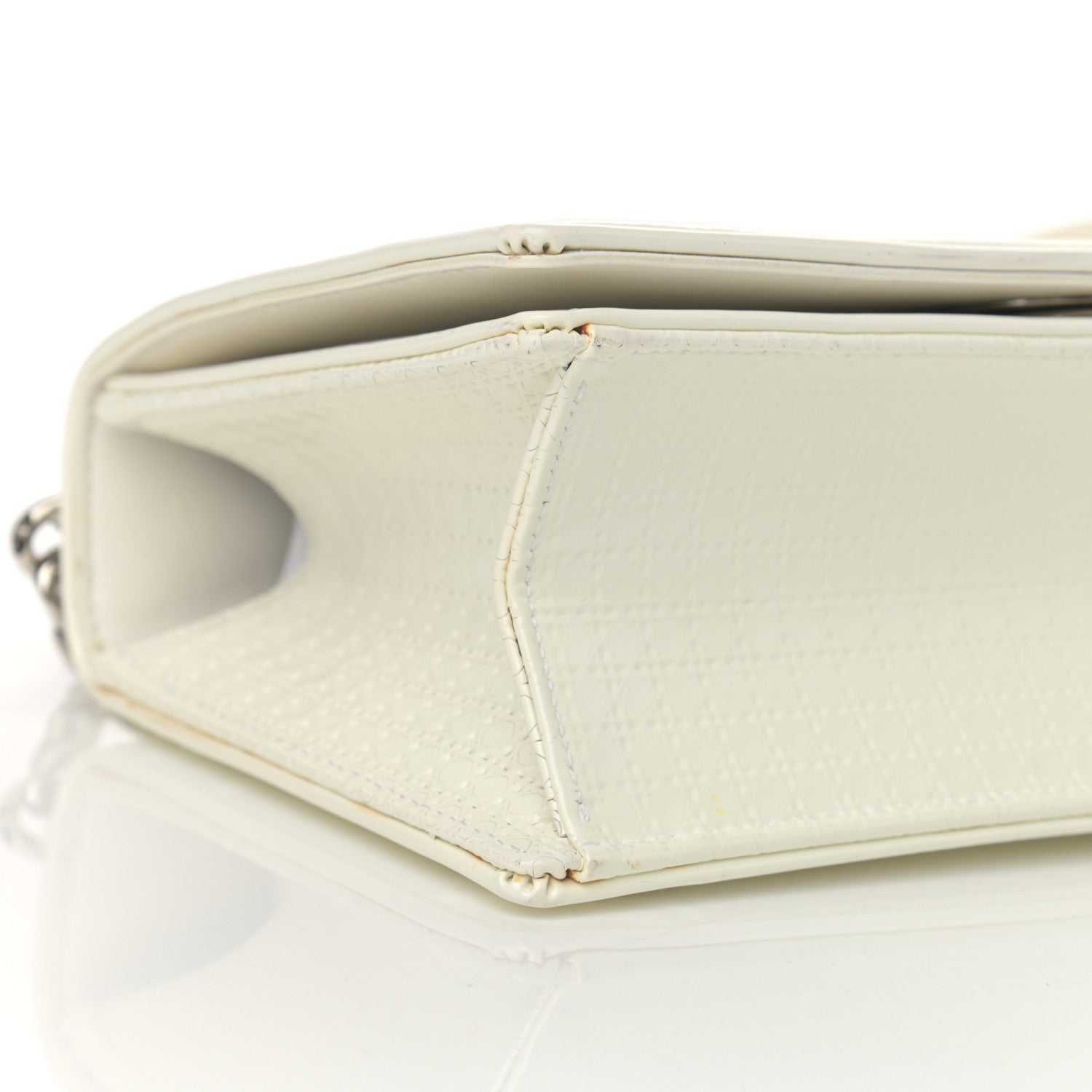Christian Dior Patent Micro-Cannage Small Diorama Flap Bag White 9 of 16