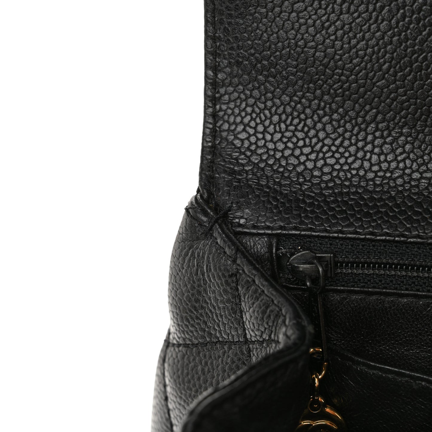 Caviar Quilted Jumbo Kelly Flap Black