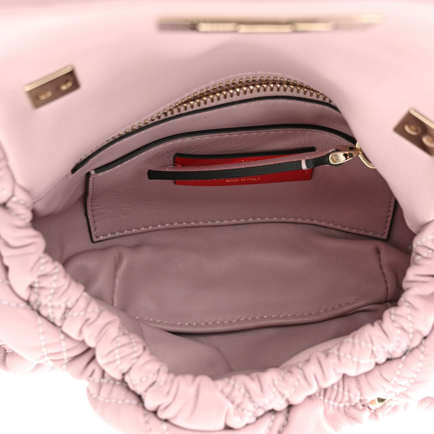 Nappa Small Spikeme Shoulder Bag Water Lillac