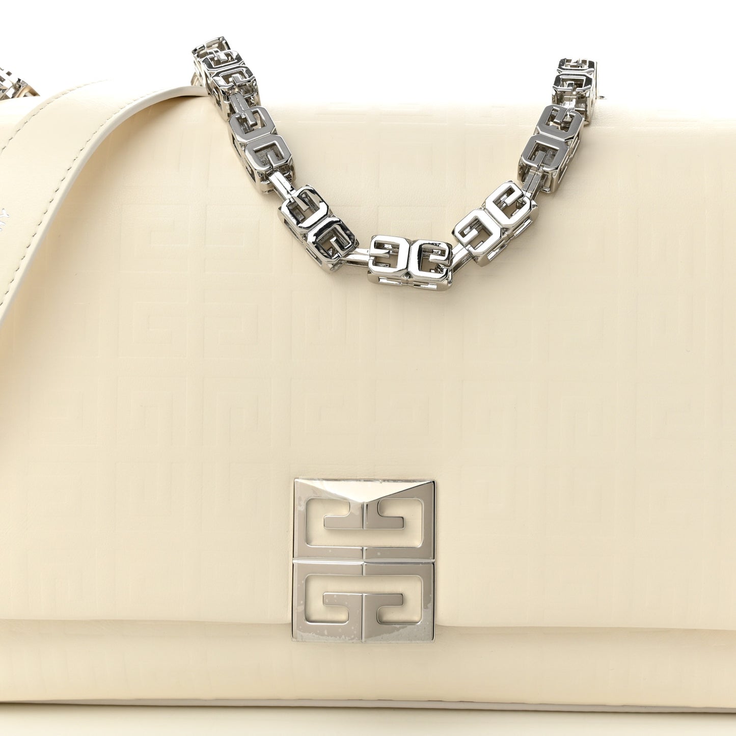 Soft Calfskin 4G Embossed Medium Shoulder Bag Ivory