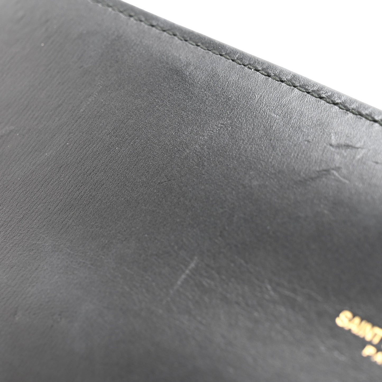Calfskin Patterned Cassandre Tassel Clutch Black