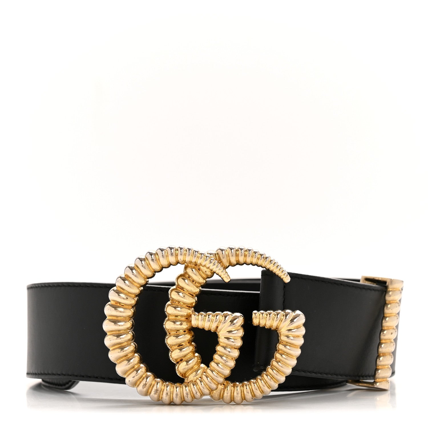 Authentic Gucci Belt - Moon Calfskin Torchon Double G Gucci Moon Calfskin Torchon Double G 25mm Belt 80 32 Black  main image 3