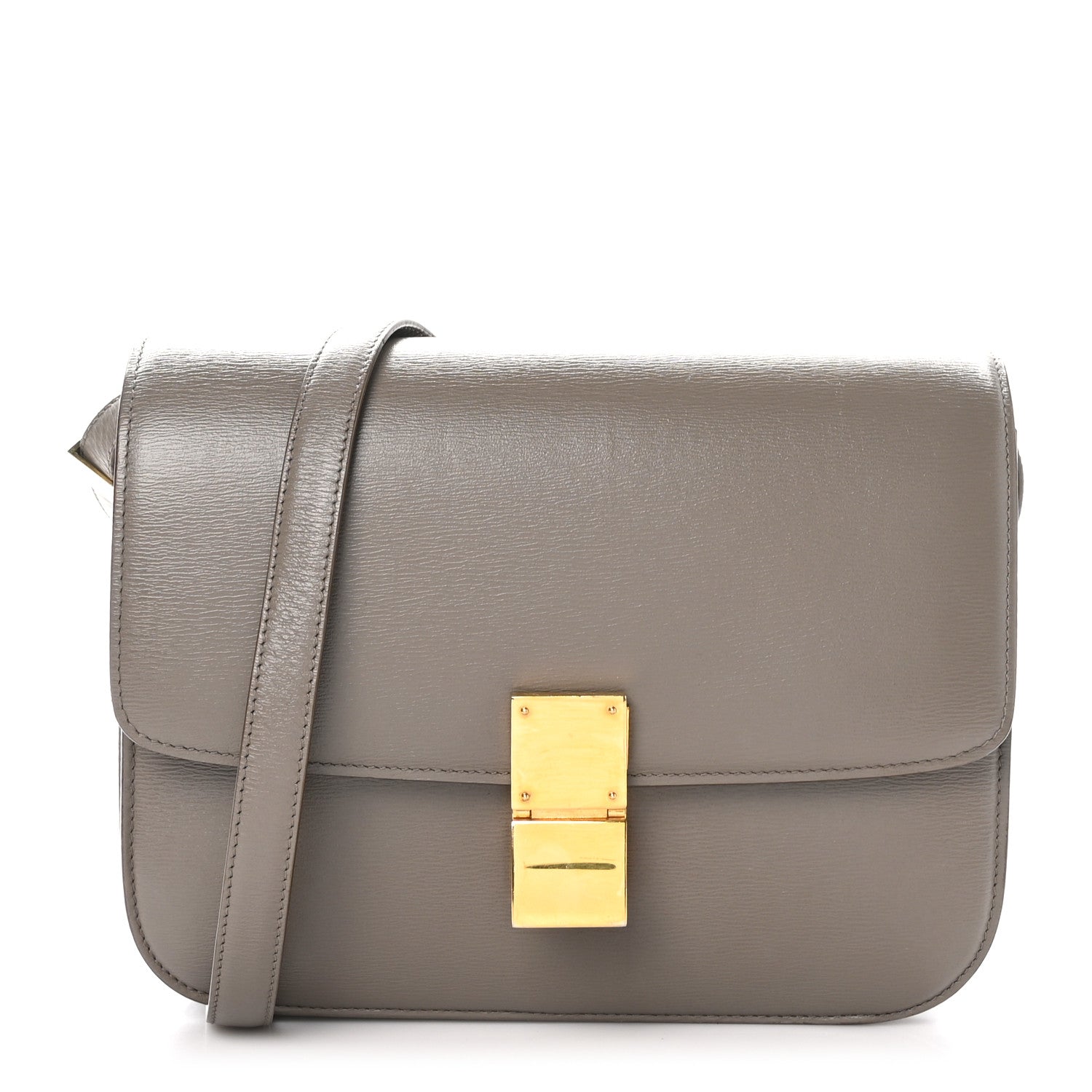 Celine Liege Calfskin Medium Classic Box Flap Bag Souris 1571364