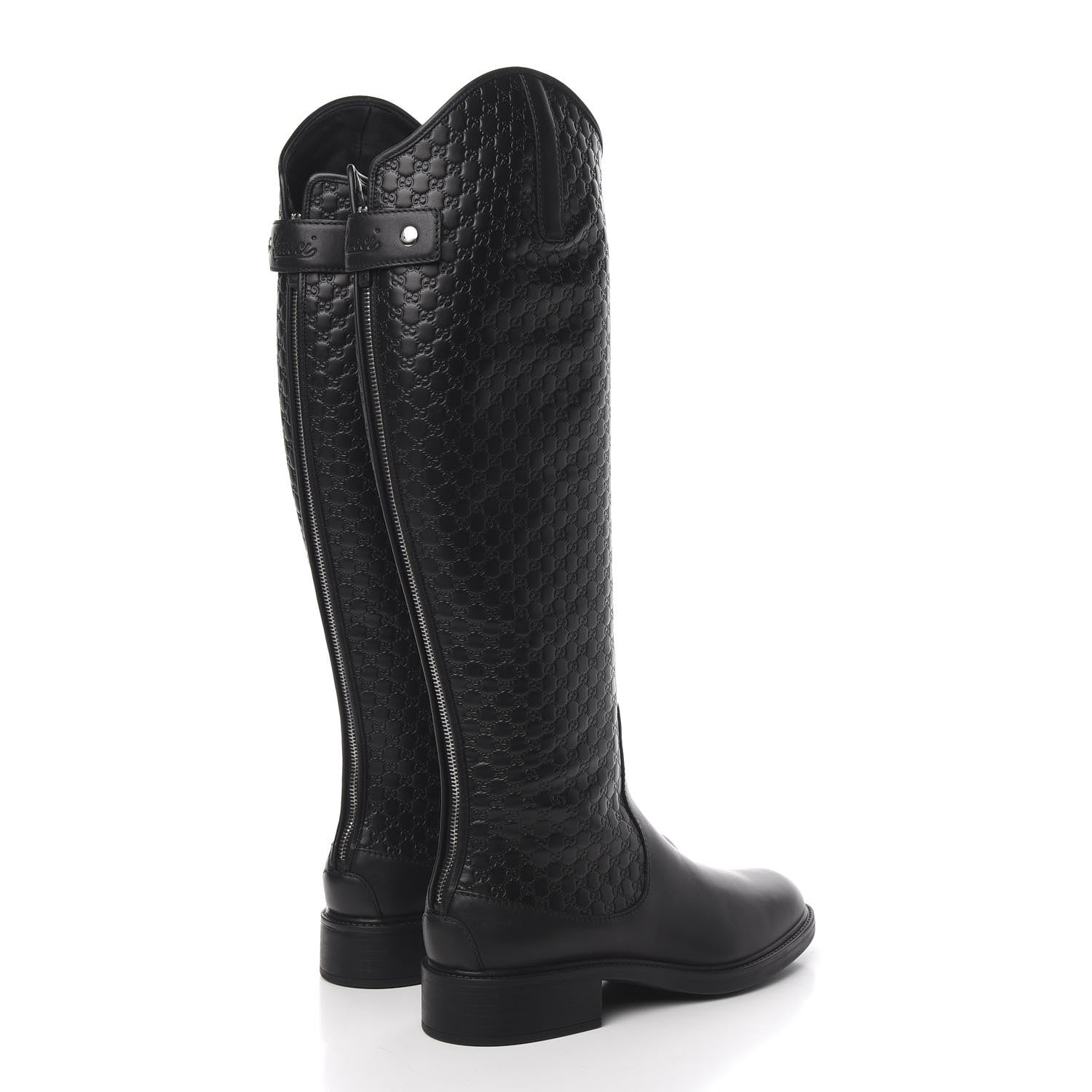 Gucci Microguccissima Knee High Riding Boots 41 Black 4 of 9