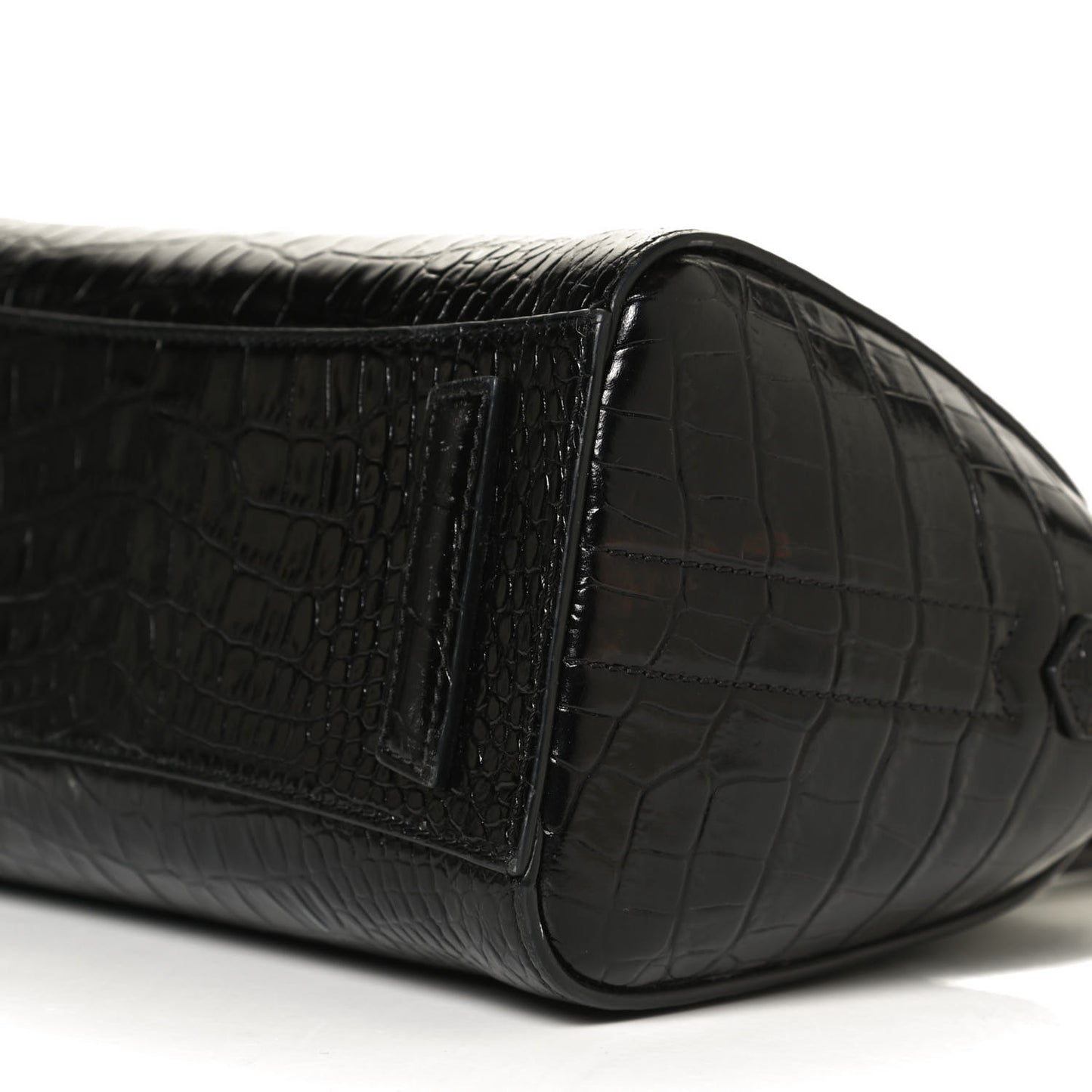 Calfskin Crocodile Embossed Mini Antigona Black