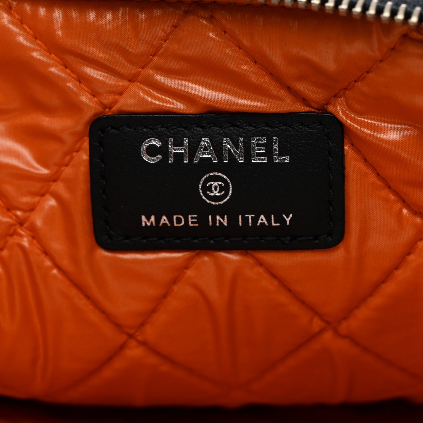 Denim Large Deauville Pouch Clutch Blue Orange