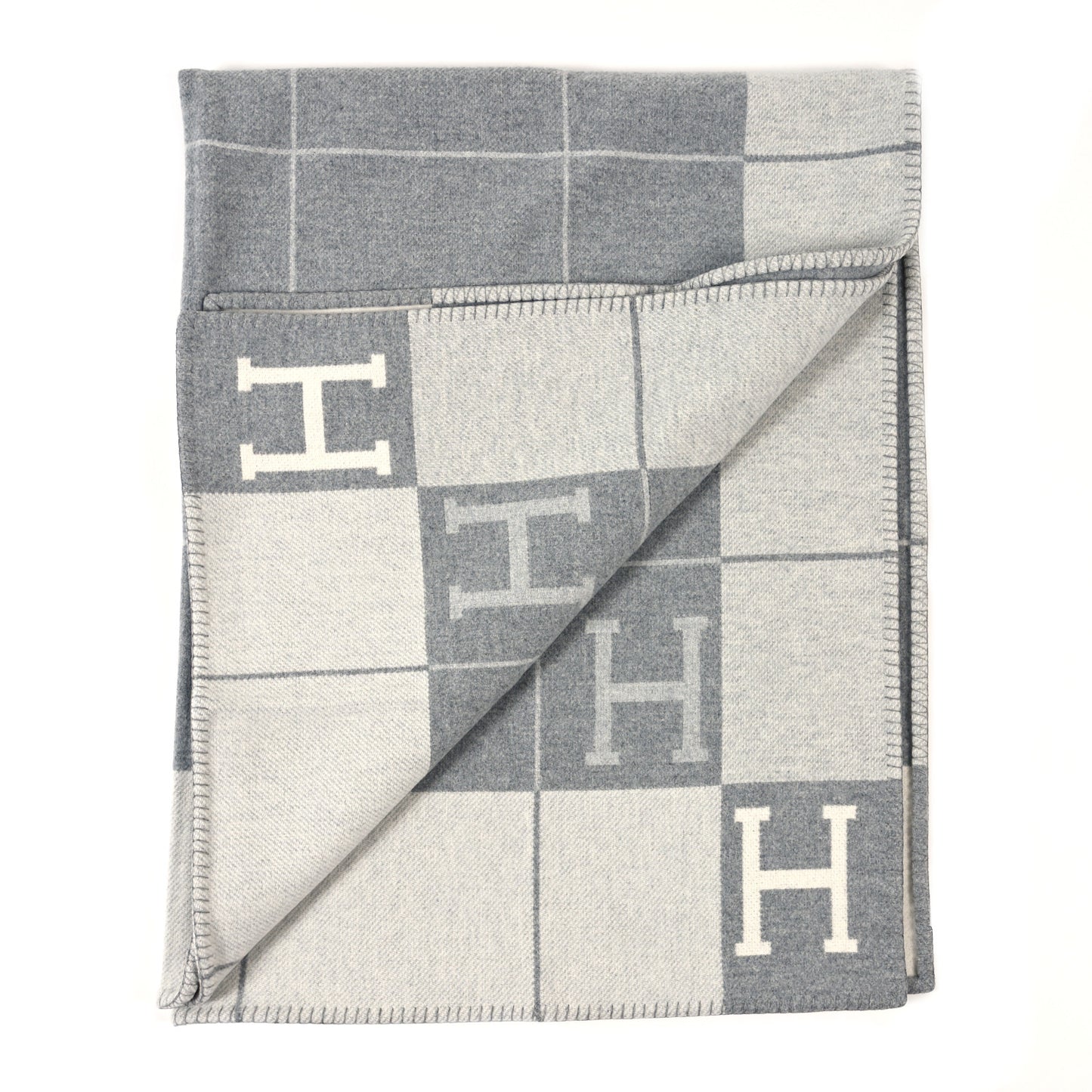 Wool Cashmere Avalon III Blanket Ecru Gris Clair