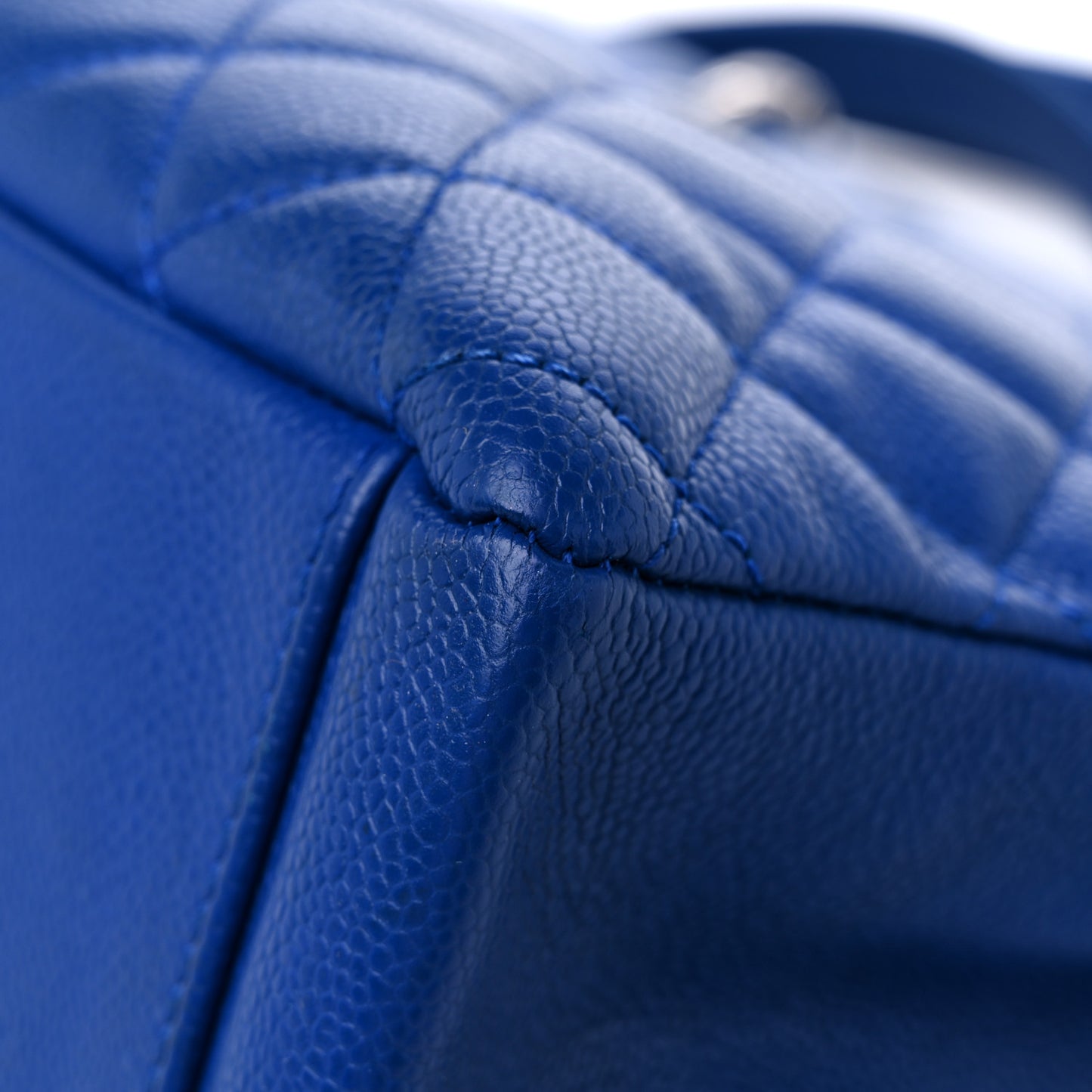 Caviar Quilted Grand Shopping Tote GST Blue
