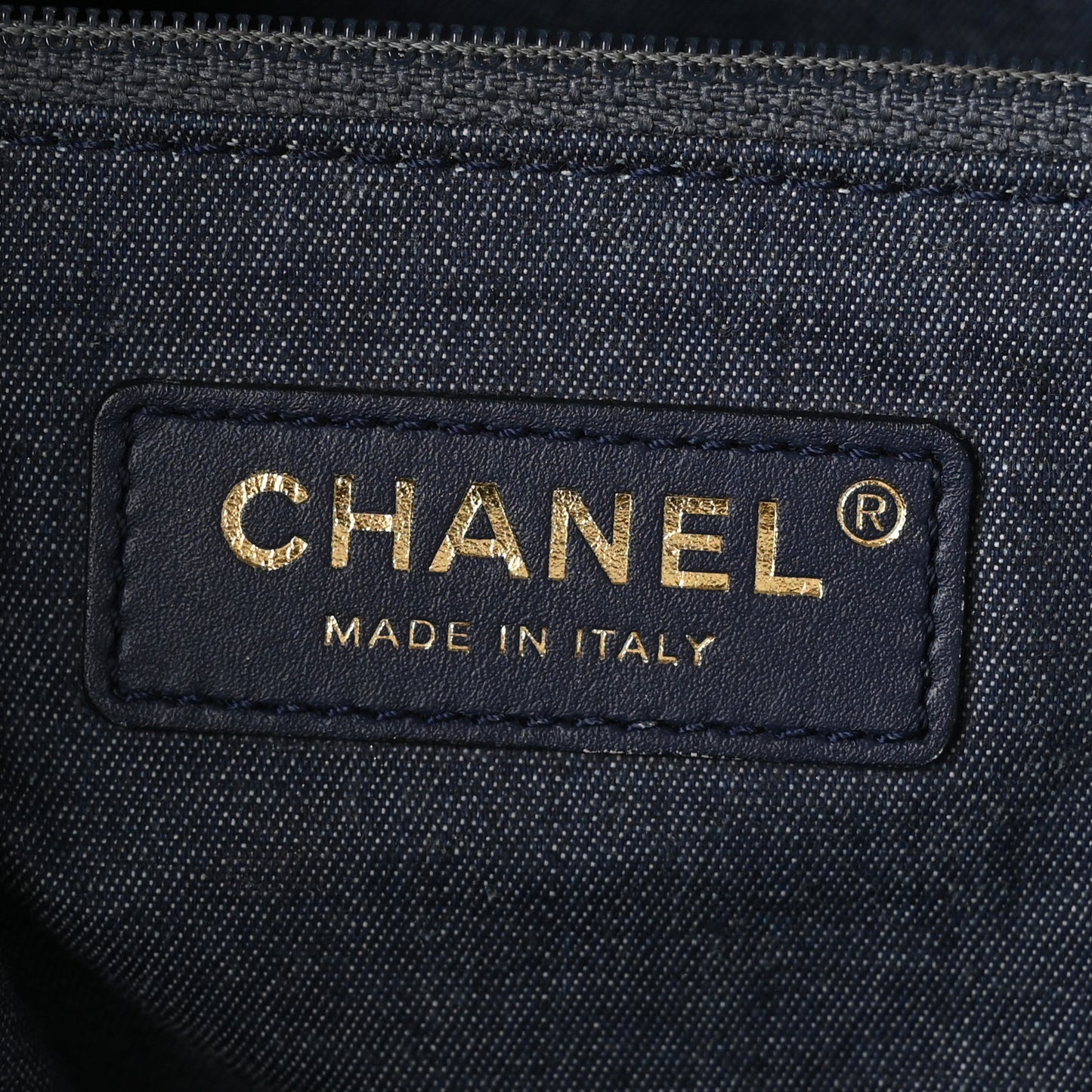 Calfskin Stitched CC Shopper Tote White