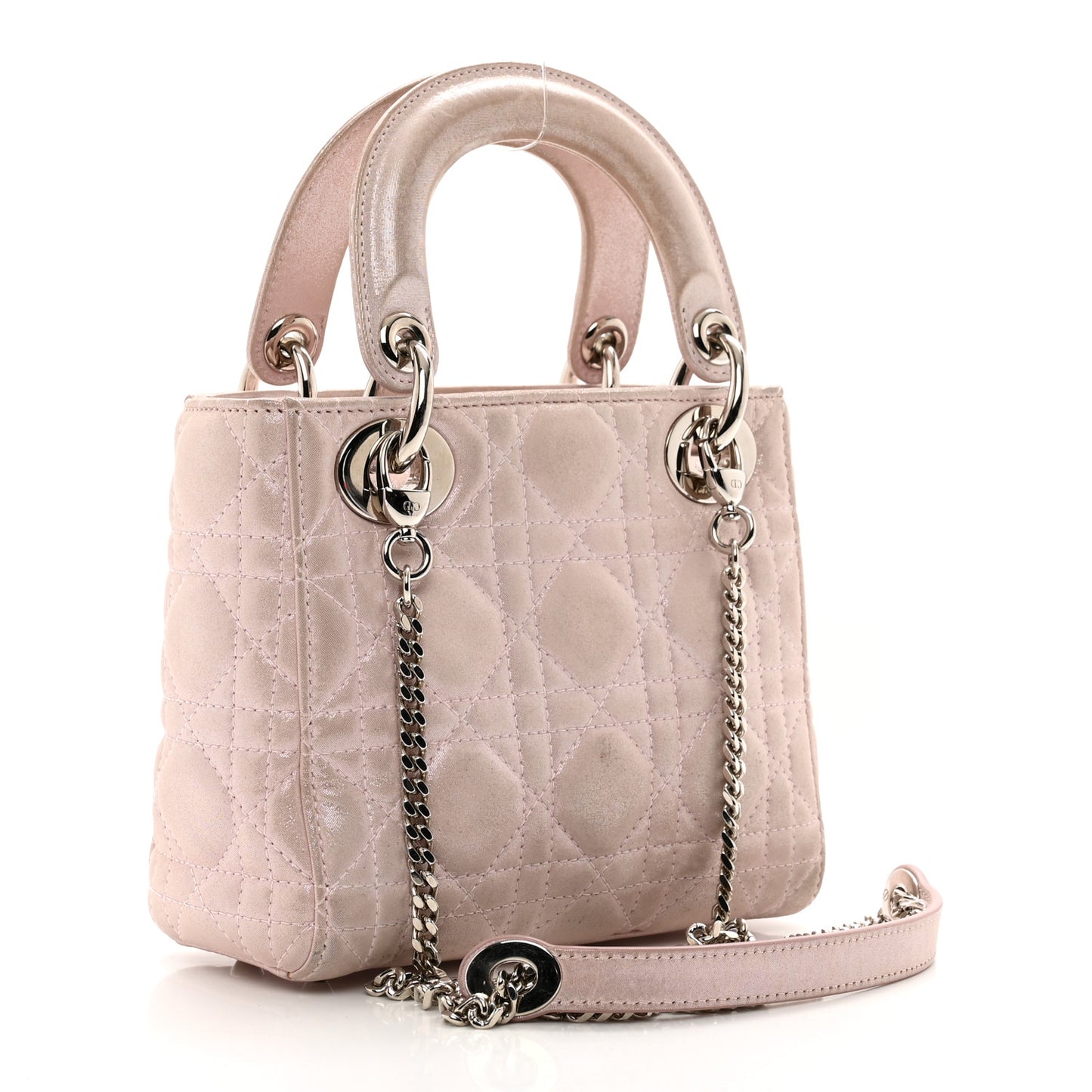 Metallic Lambskin Cannage Mini Lady Dior Lotus