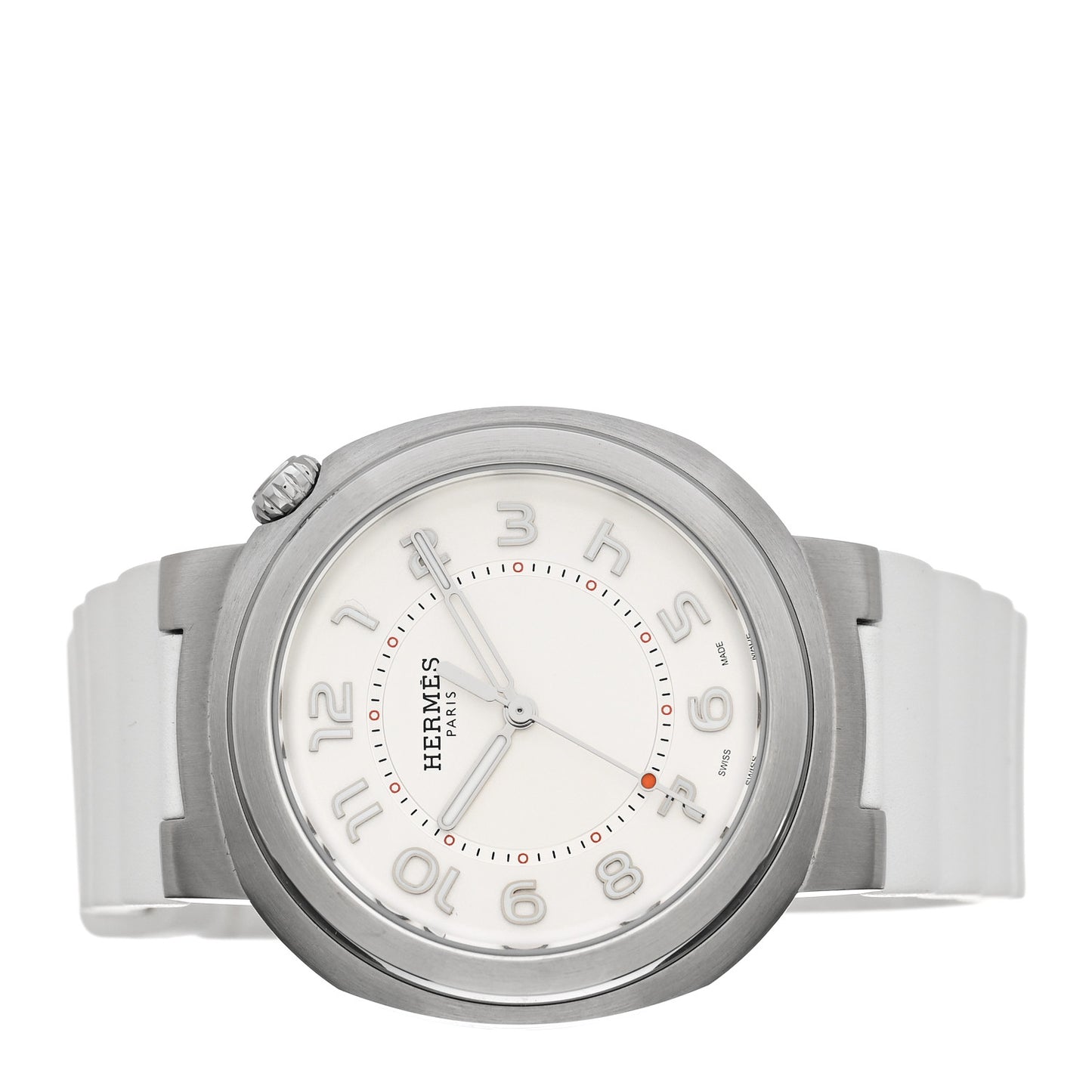 Stainless Steel Rubber 36mm Cut Automatic Watch Blanc