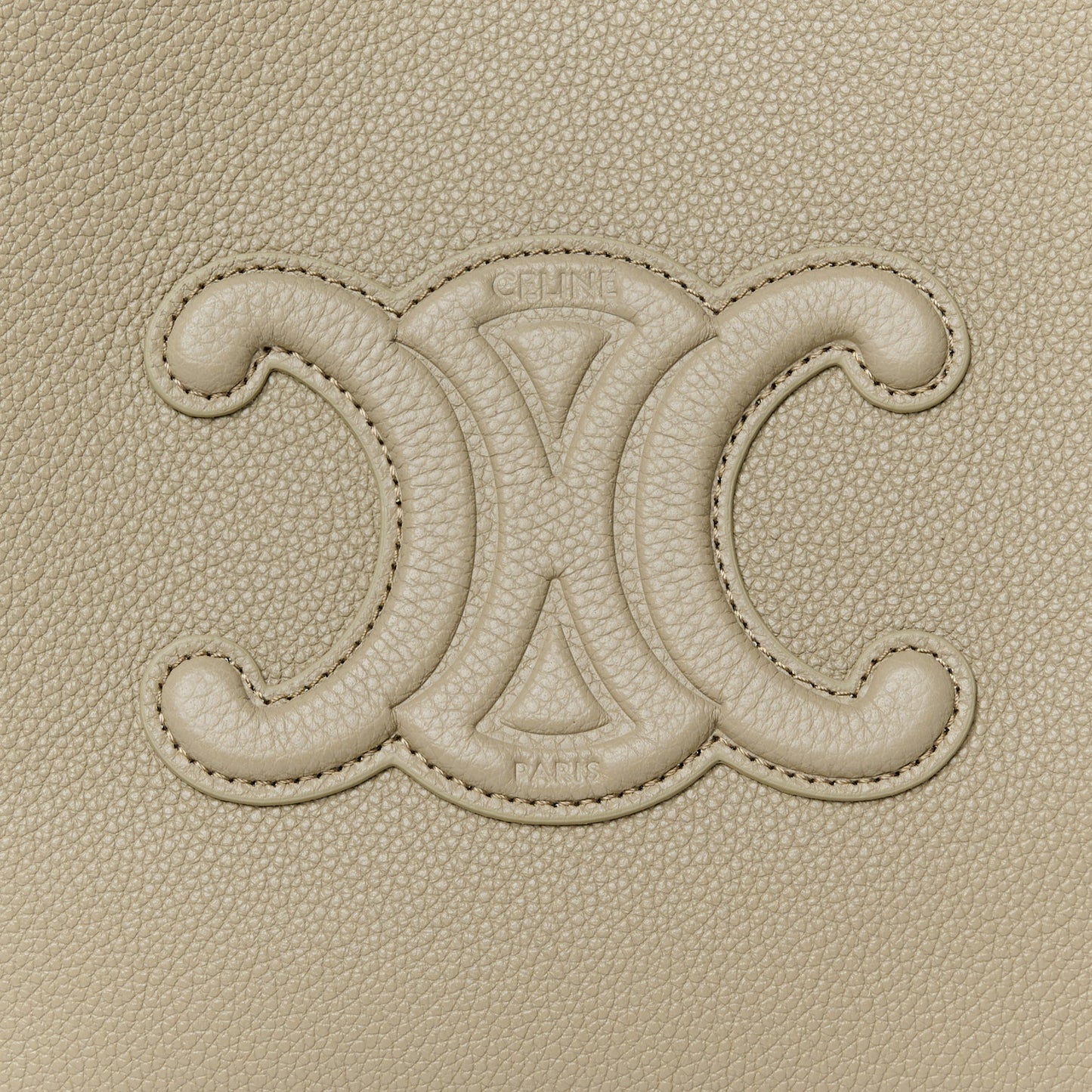 Grained Calfskin Triomphe Mini Cabas Anais Modern Taupe