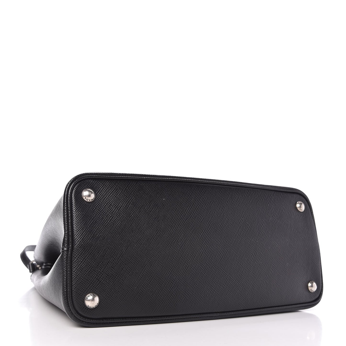 Saffiano Cuir Small Double Bag Black Chrome