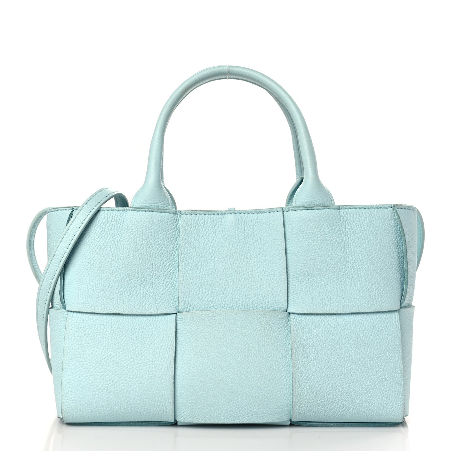 Grained Calfskin Maxi Intrecciato Mini Arco Tote Pale Blue