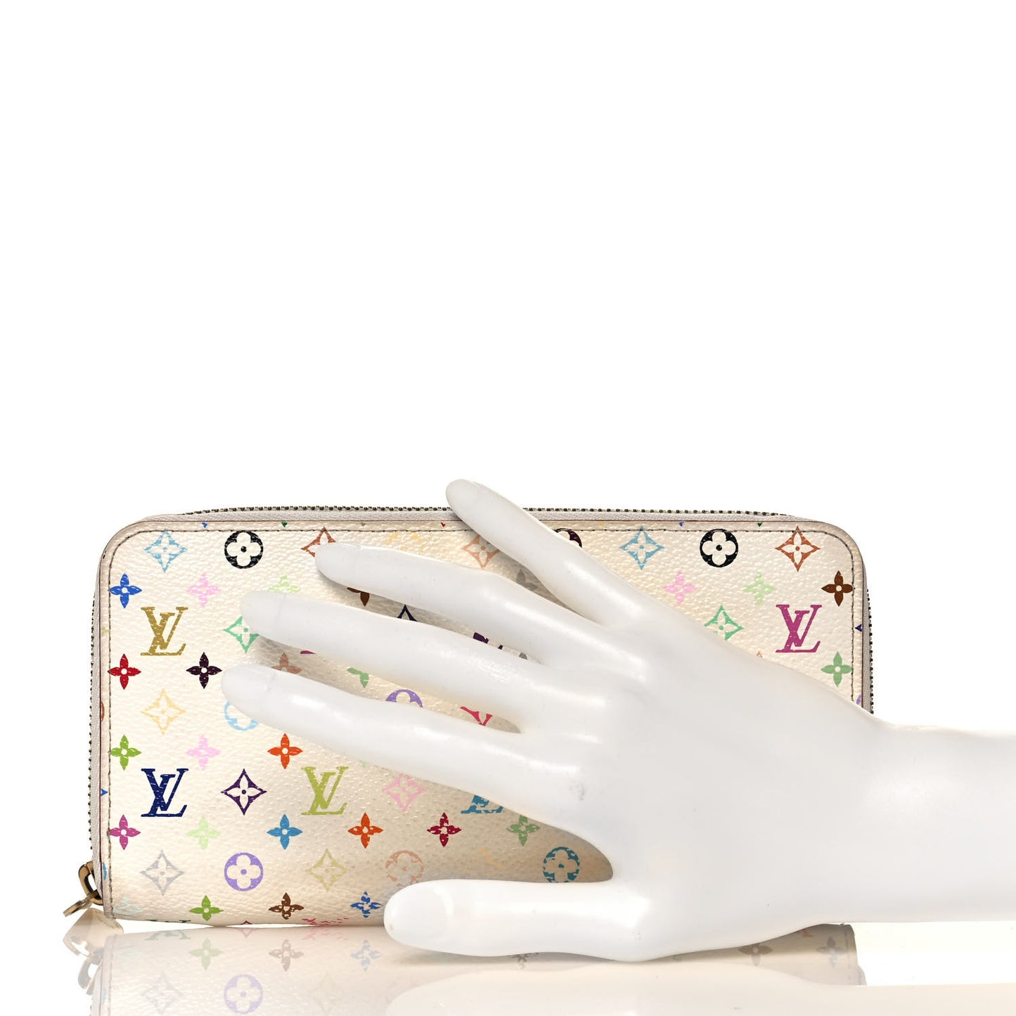 Monogram Multicolor Zippy Wallet White Litchi